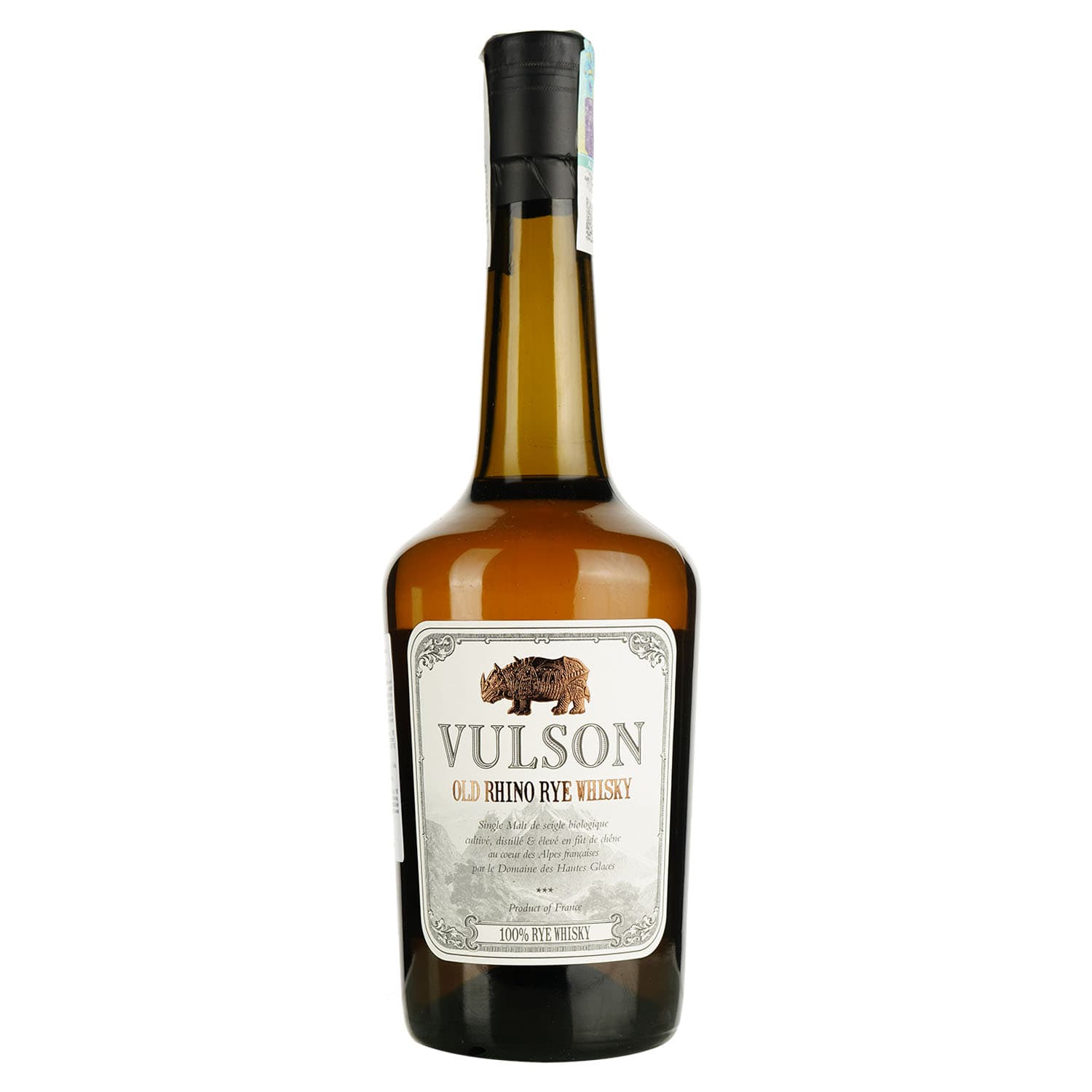 Віскі Vulson Old Rhino Rye Spirit Organic 45% 0.7 л в подарунковій упаковці