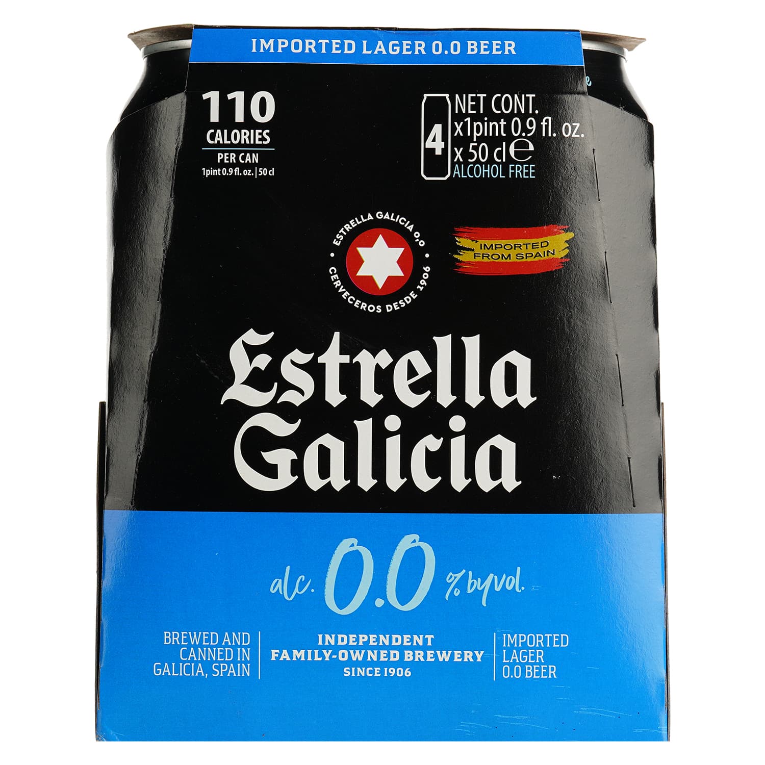 Набір упаковка пива Estrella Galicia Especial безалкогольне світле 0.0% 2 л (0.5 л з/б x 4 шт.)