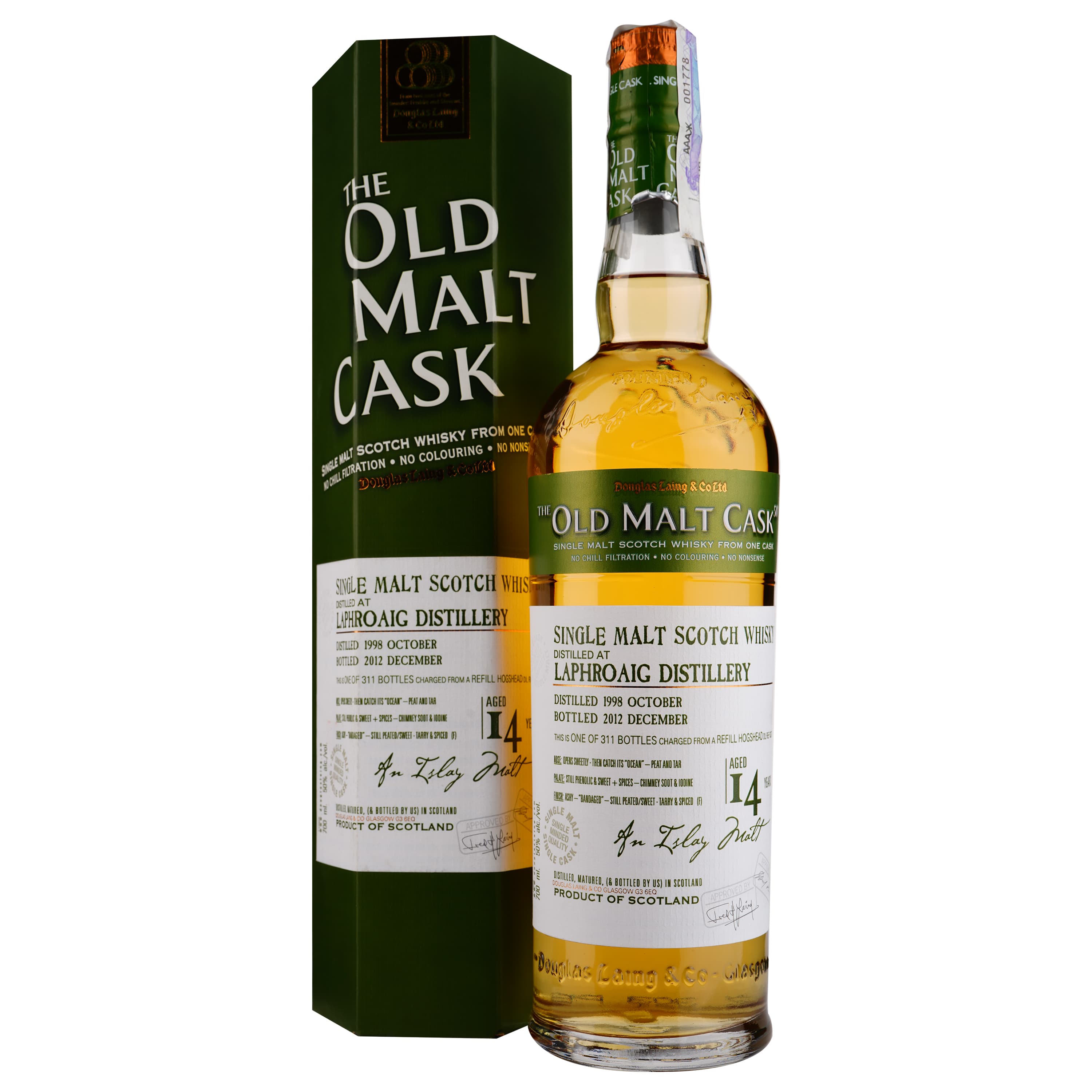Віскі Laphroaig Vintage 1998 14 років Single Malt Scotch Whisky, 50%, 0,7 л