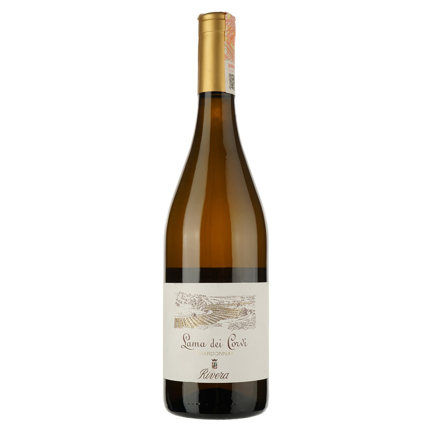 Вино Rivera Lama Dei Corvi Chardonnay, біле, сухе, 0.75 л