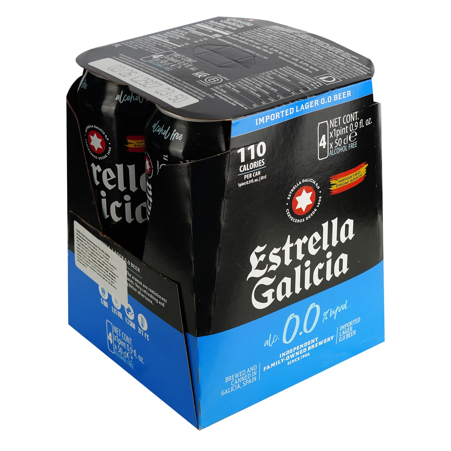 Набір упаковка пива Estrella Galicia Especial безалкогольне світле 0.0% 2 л (0.5 л з/б x 4 шт.)