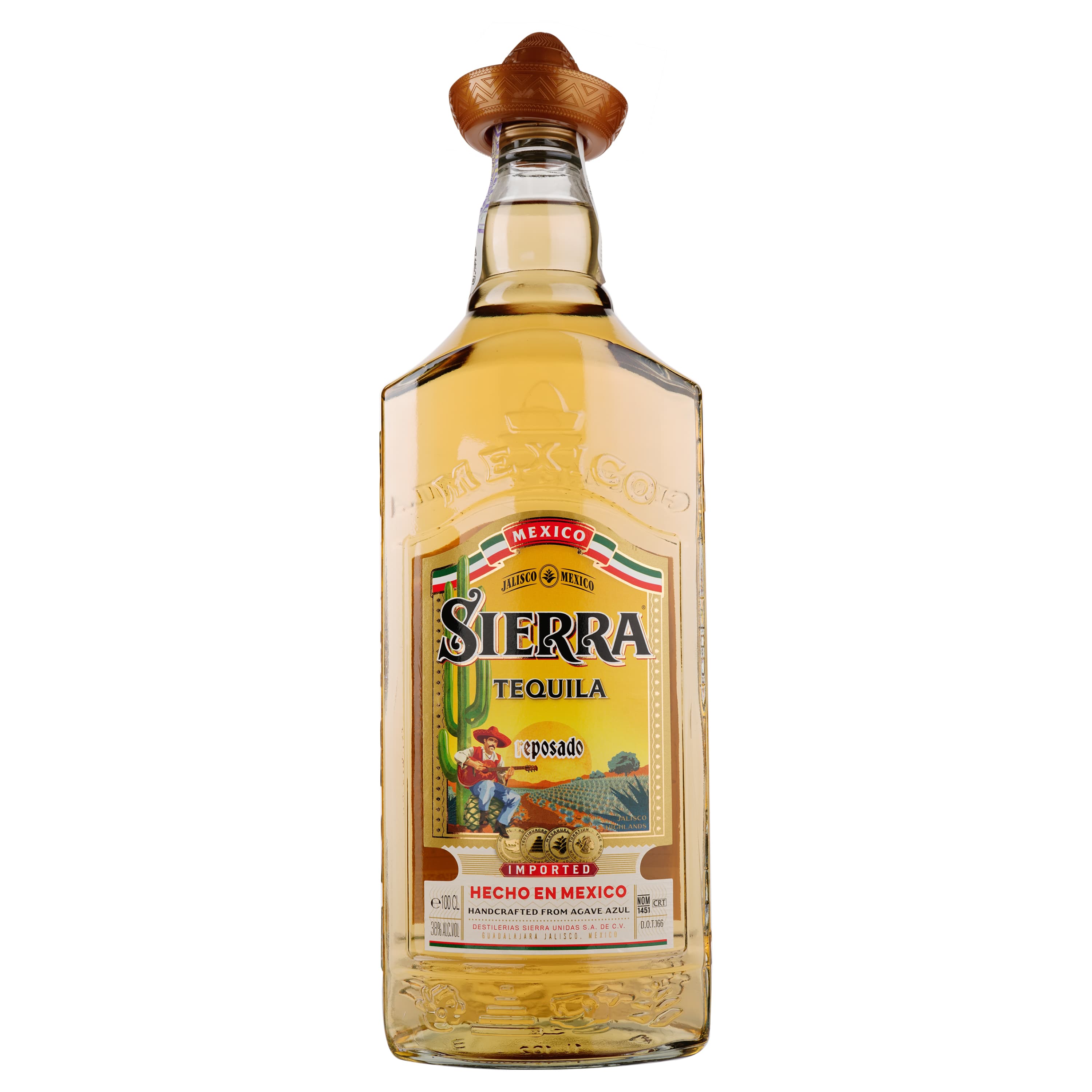 Упаковка текіли Sierra Reposado 38% 6 л (1 л х 6 шт.)