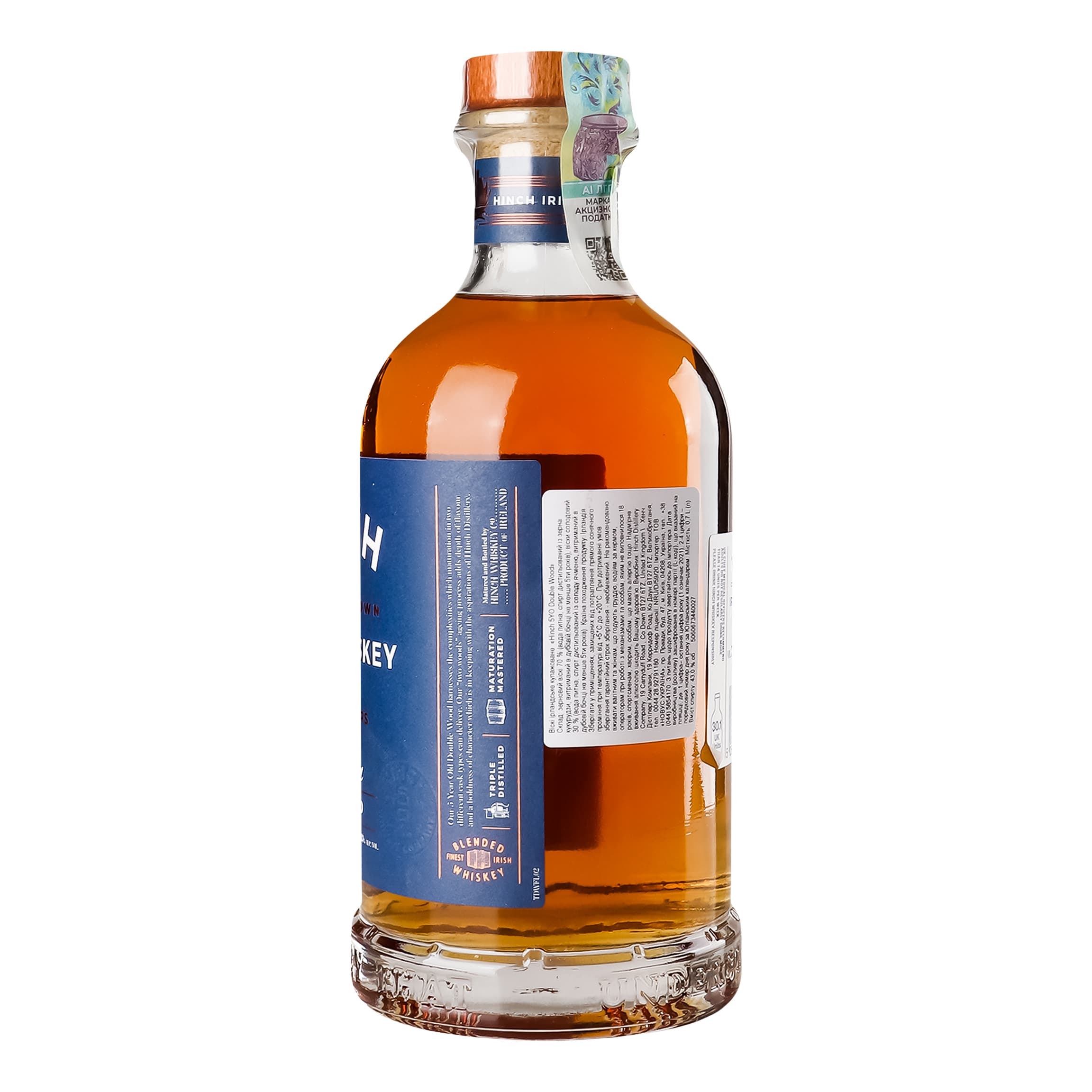 Віскі Hinch Double Wood 5 yo Blended Irish Whiskey, 43% 0,7 л