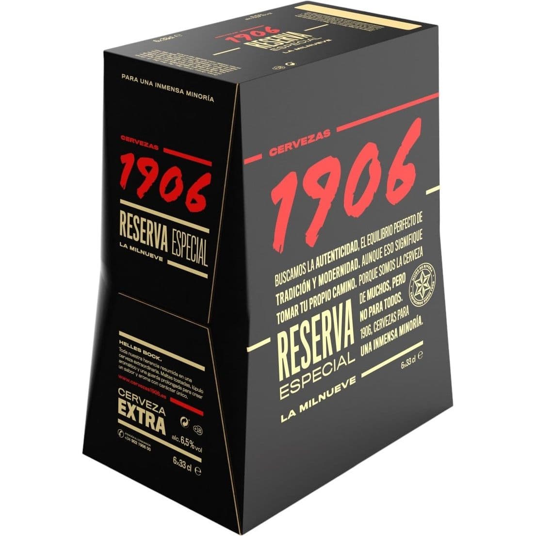 Набір упаковка пива Estrella Galicia 1906 Reserva Especial світле 6.5% 1.98 л (0.33 л x 6 шт.)