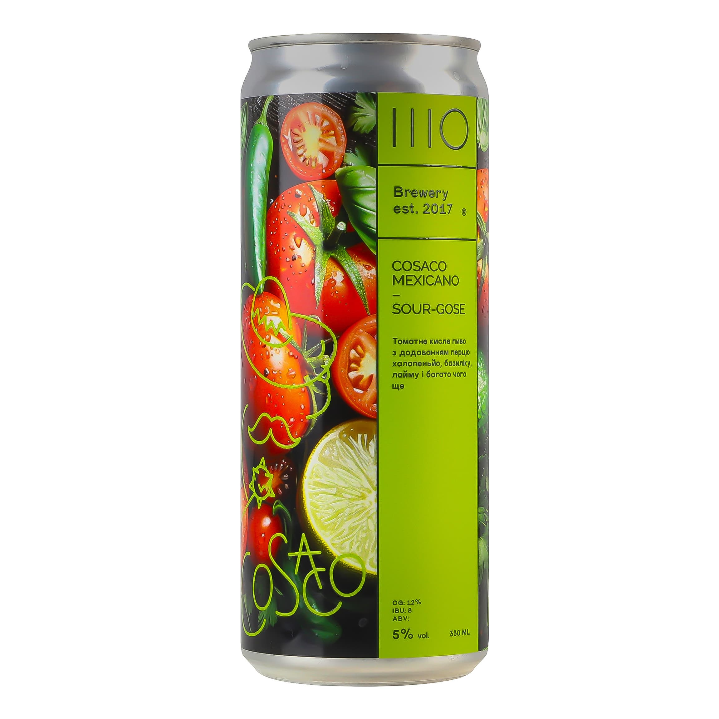 Пиво Sho Brewery Cosaco Mexicano світле нефільтроване 5% 0.33 з/б