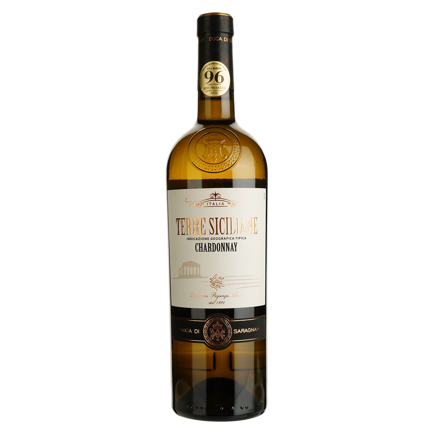 Вино Duca Di Saragnano Terre Siciliane Chardonnay IGT біле напівсухе 0.75 л