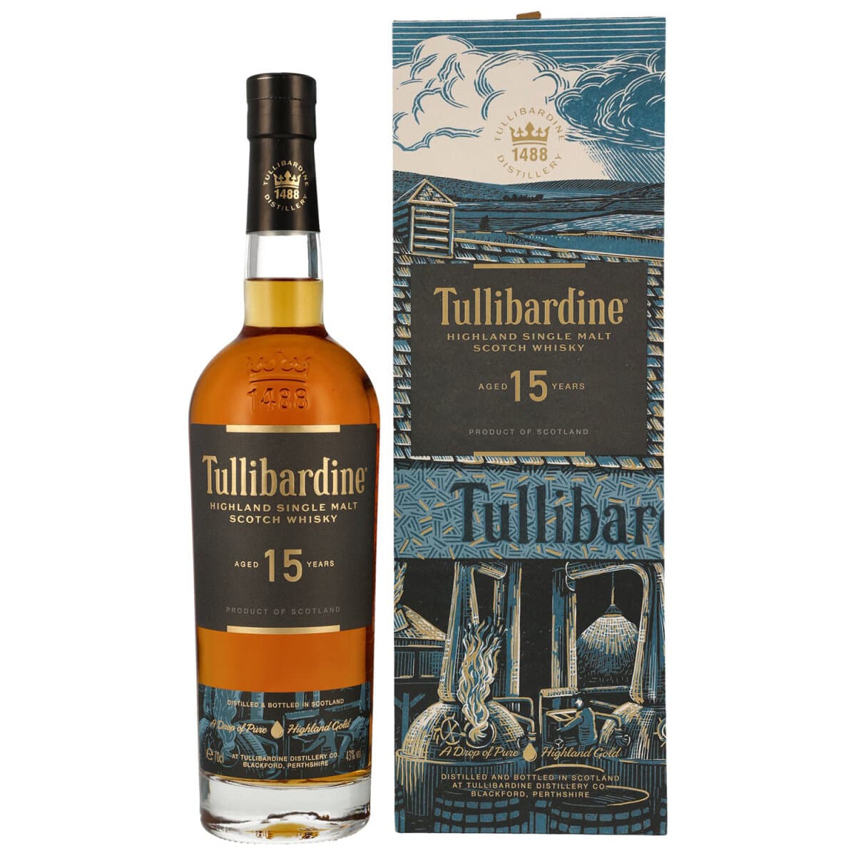 Віскі Tullibardine 15 yo Single Malt Scotch Whisky 43% 0.7 л
