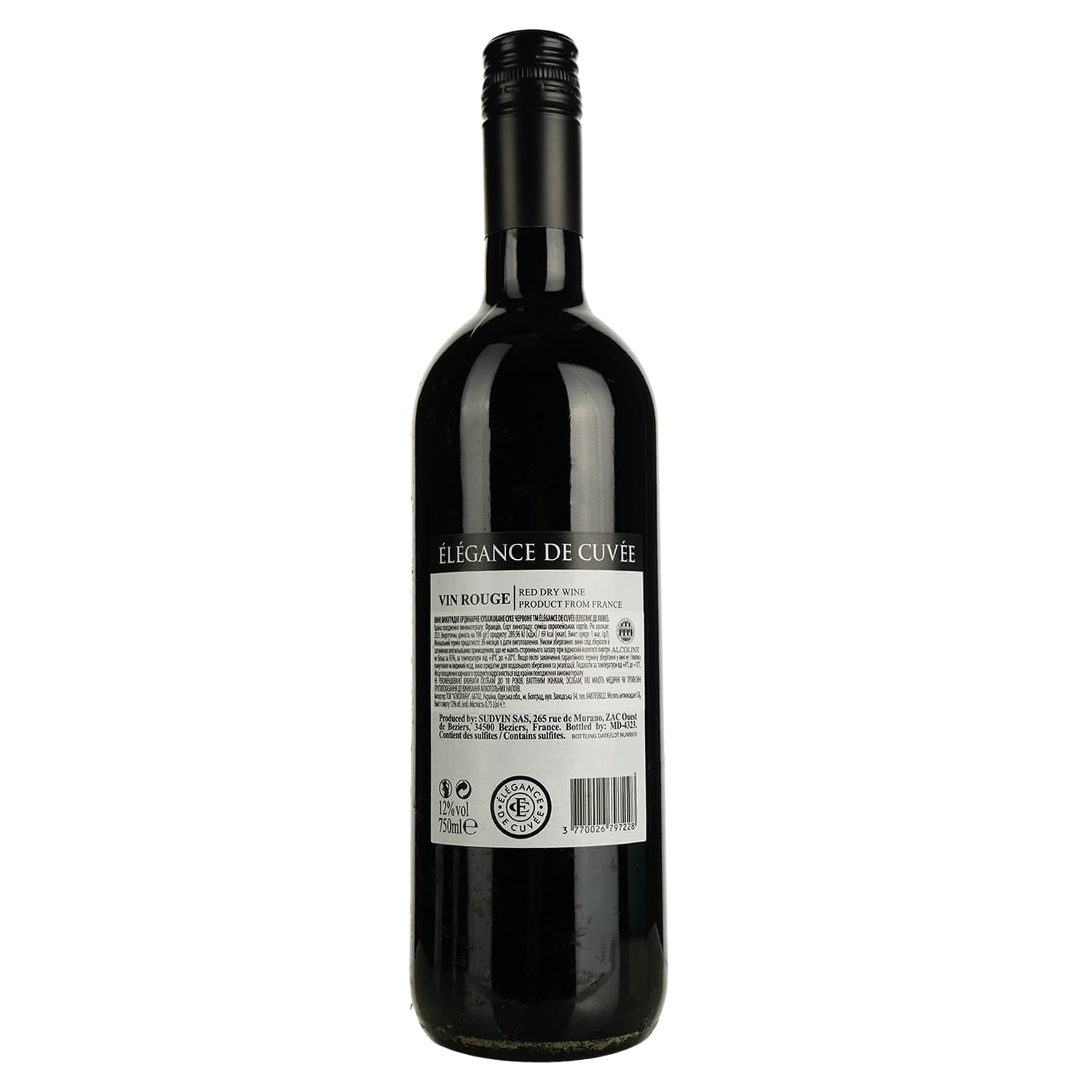 Вино Elegance de Cuvee Rouge червоне сухе 0.75 л