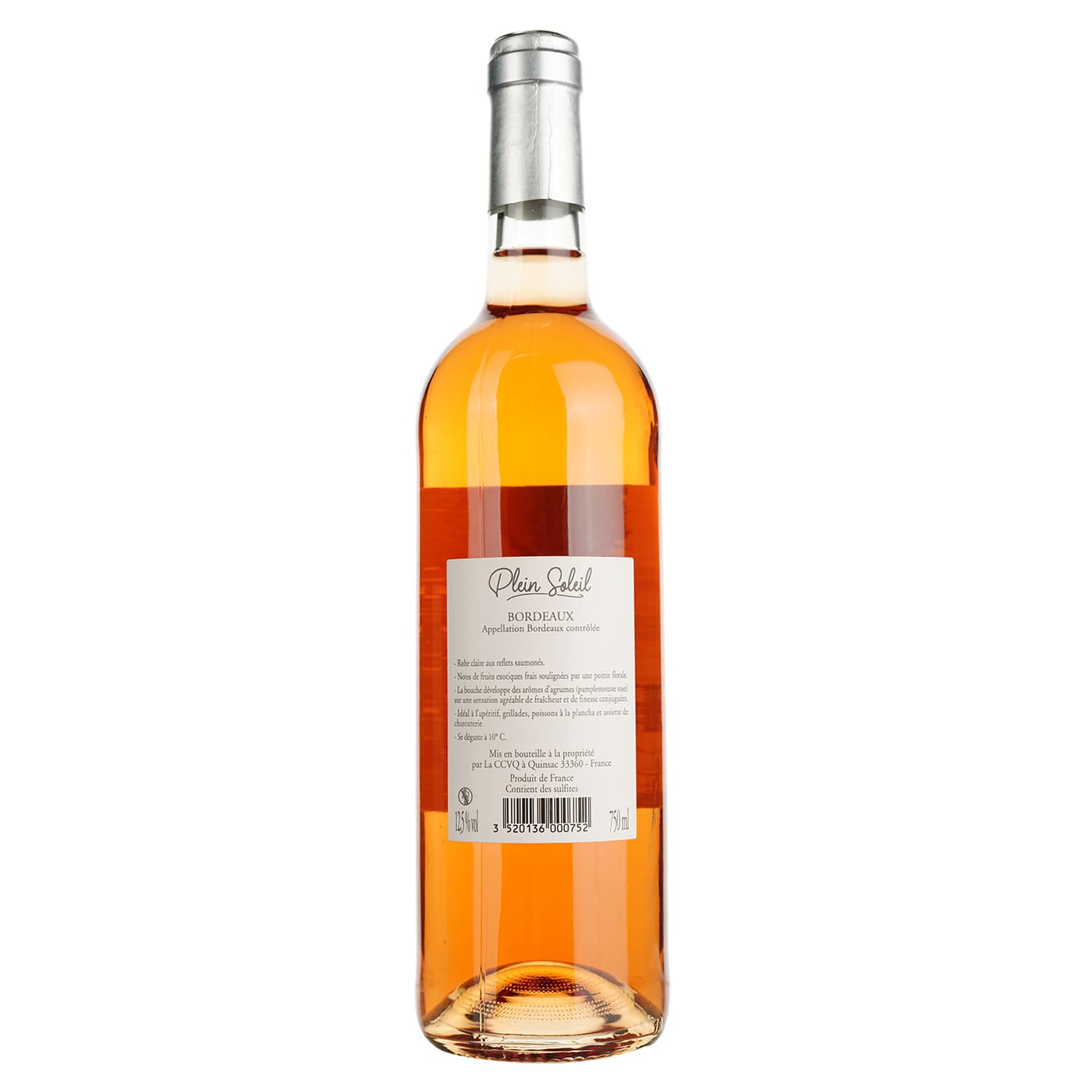 Вино Plein Soleil Bordeaux AOP, рожеве, сухе, 0,75 л