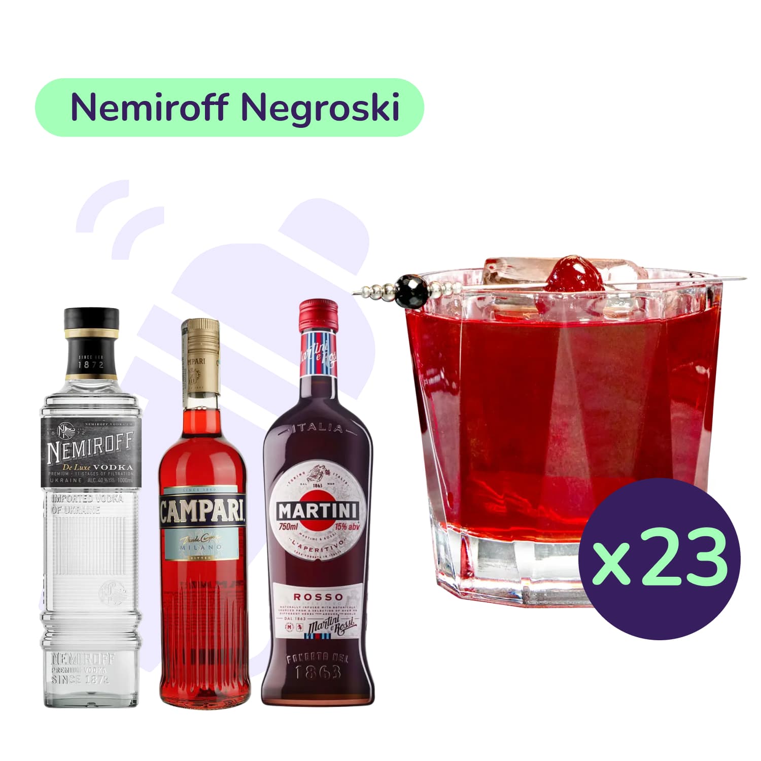 Коктейль Nemiroff Negroski (набір інгредієнтів) х23 на основі Nemiroff