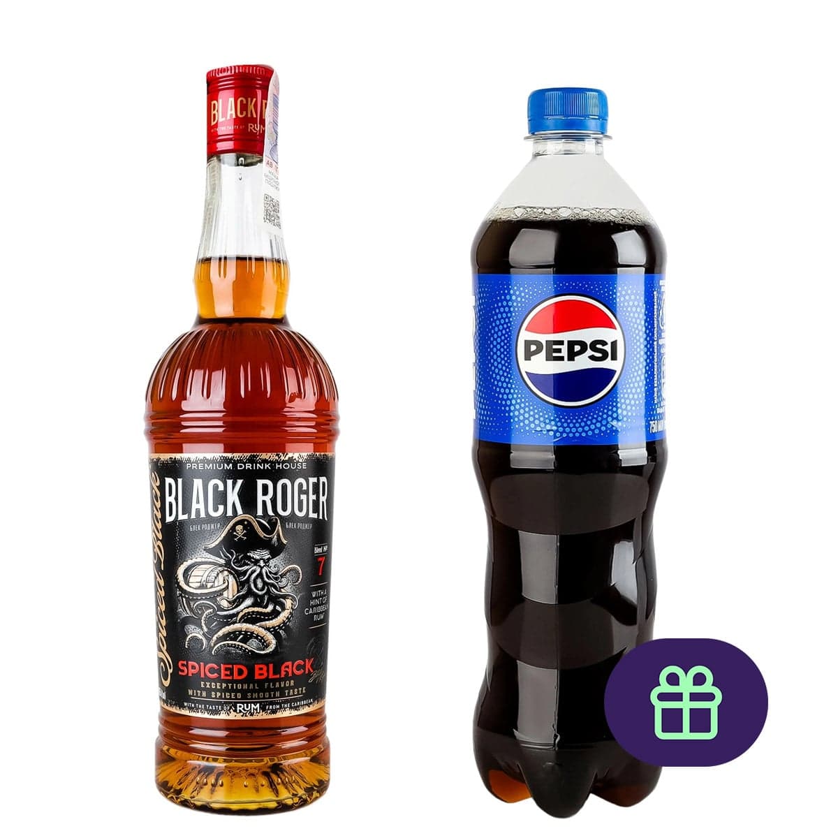 Спиртний напій з ромом Black Roger Spiced Black 35% 0.5 л