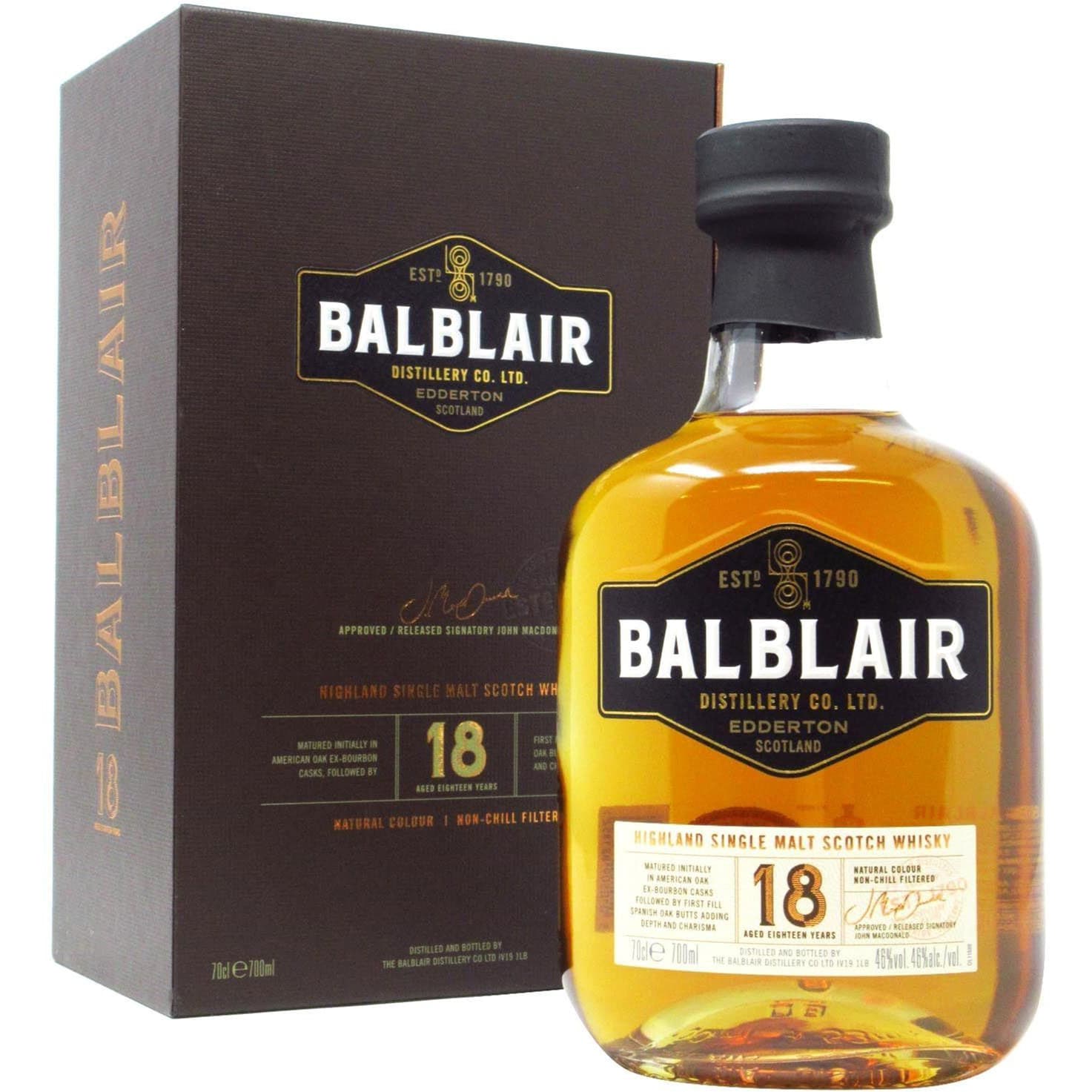 Віскі Balblair Highland Single Malt 18 y.o. 46% 0.7 л