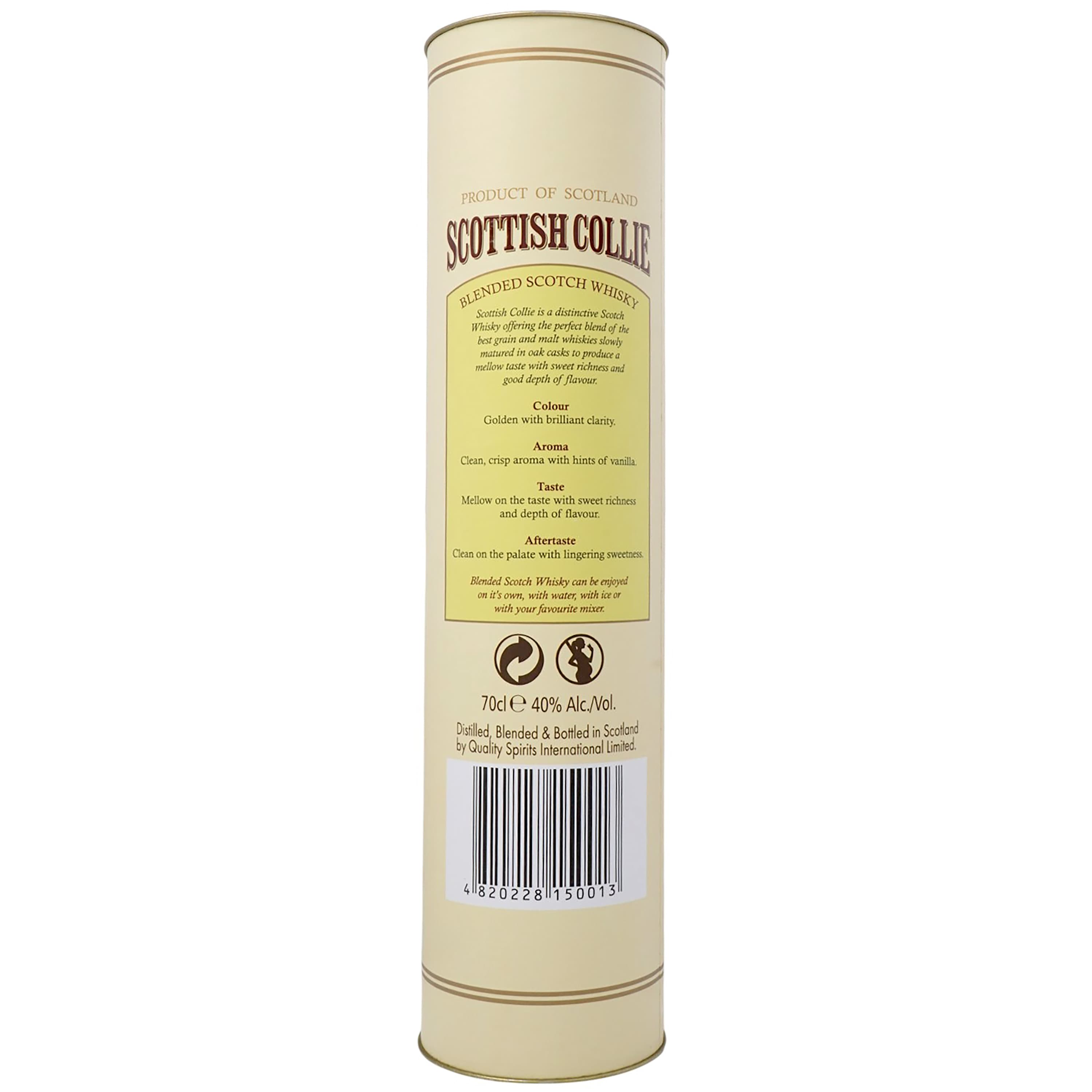 Віскі Scottish Collie Blended Scotch Whisky 40% 0.7 л у тубусі