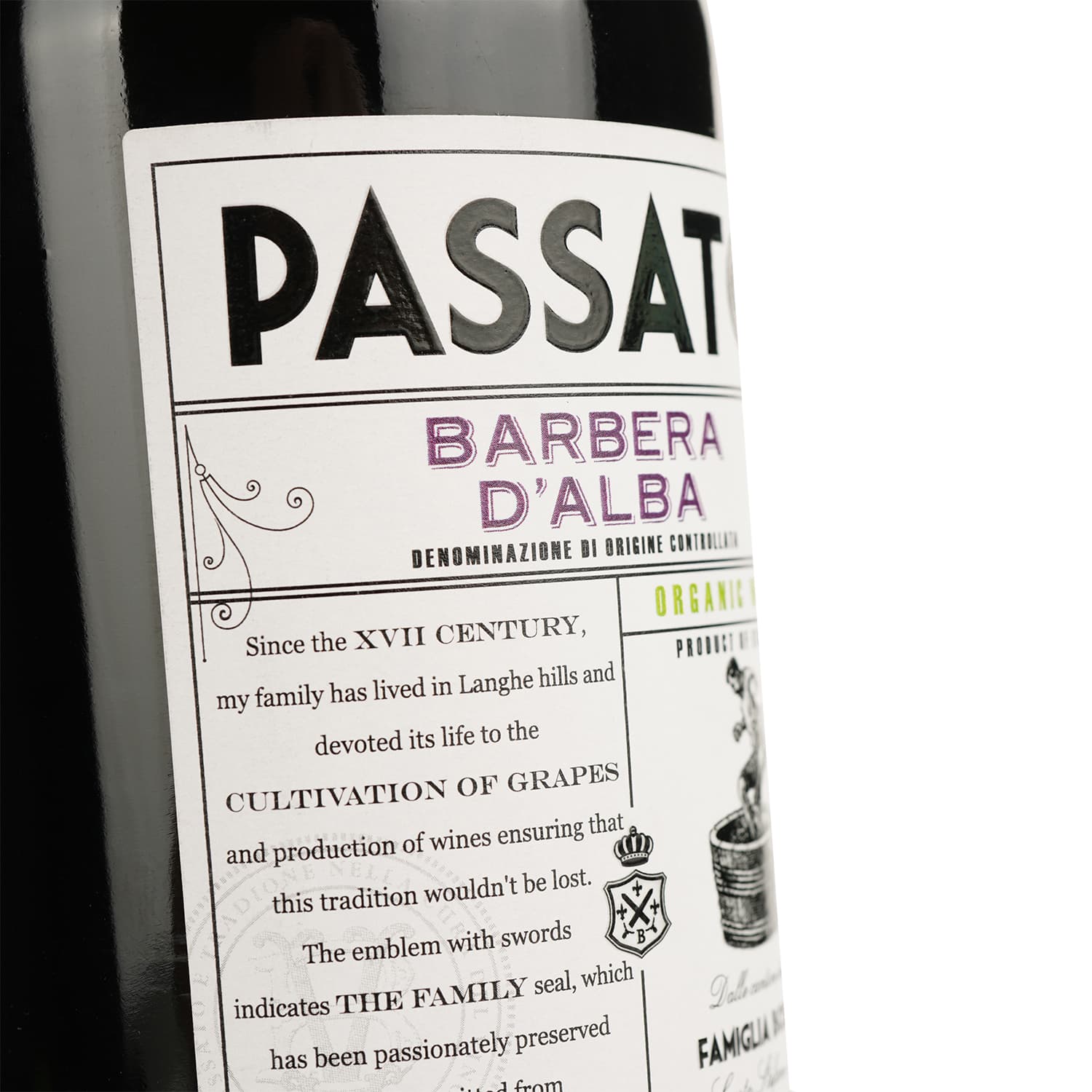 Вино Luca Bosio Passato Barbera d'Alba Organic 15% червоне сухе 0.75 л