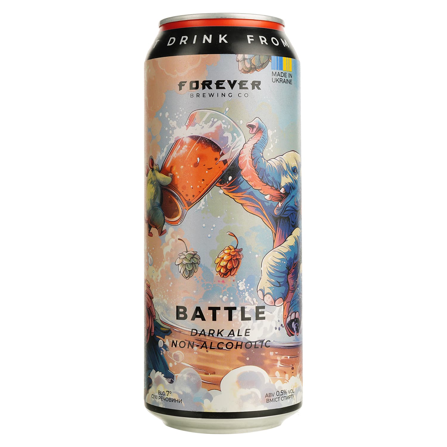 Пиво Forever Battle темне безалкогольне 0% 0.5 л з/б