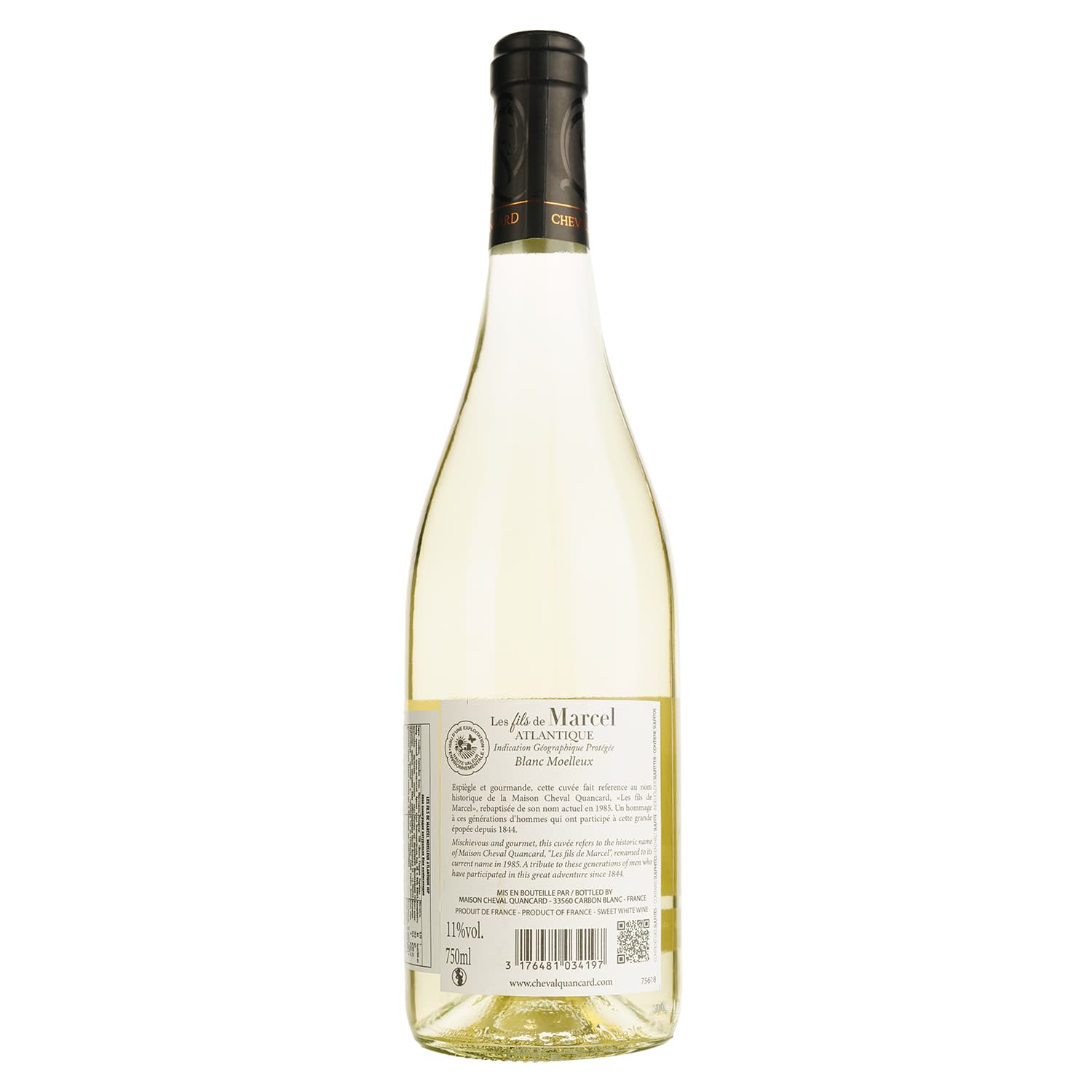Вино Les Fils de Marcel Moelleux Vin de Pays Atlantique Blanc біле напівсолодке 0.75 л