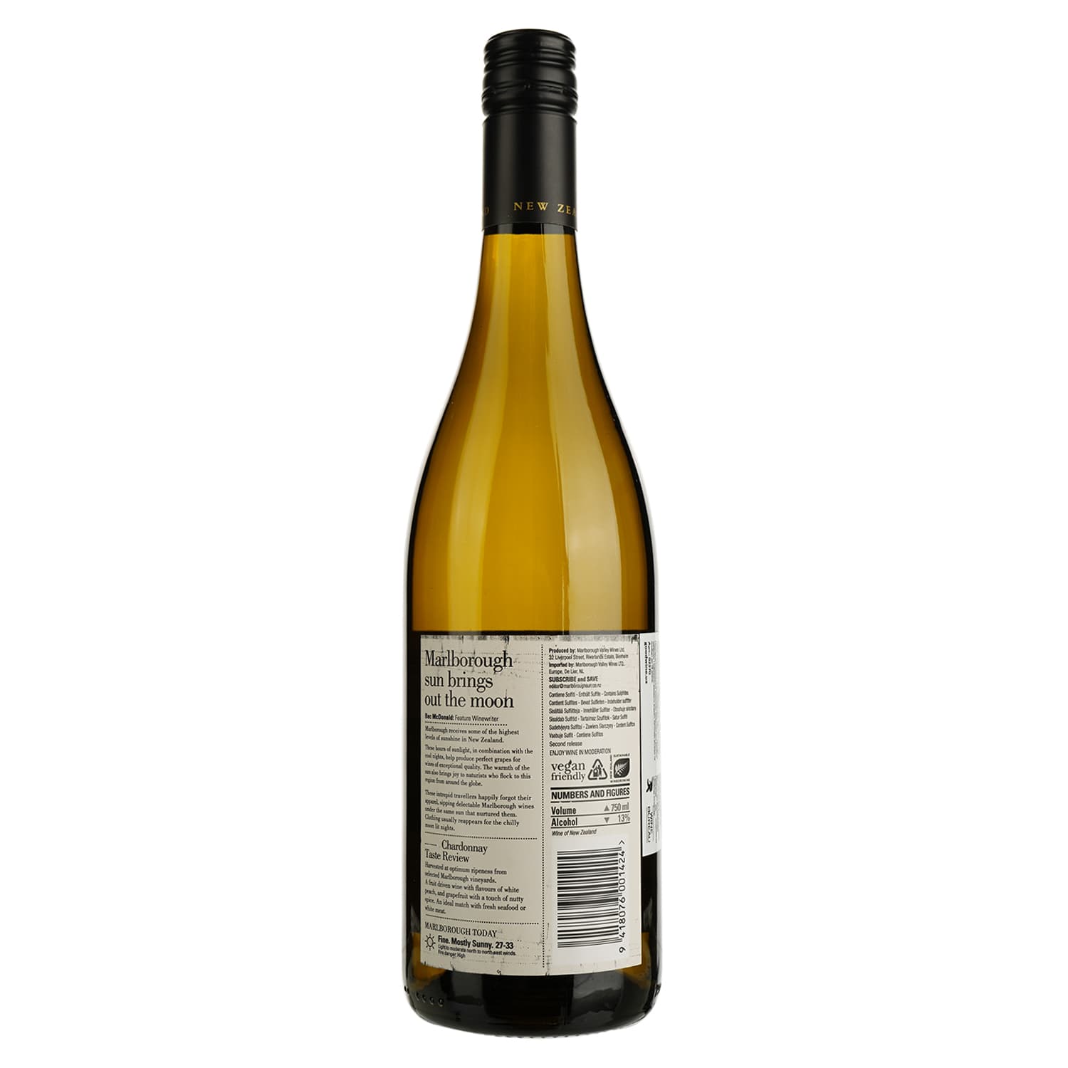 Вино Marlborough Sun Chardonnay, біле, сухе, 13%, 0,75 л (2570)