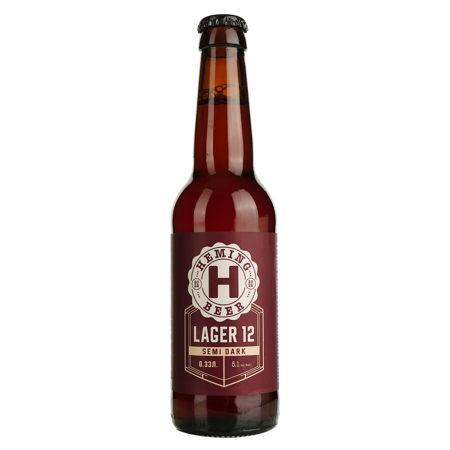 Пиво Heming Lager 12 напівтемне 5.1% 0.33 л