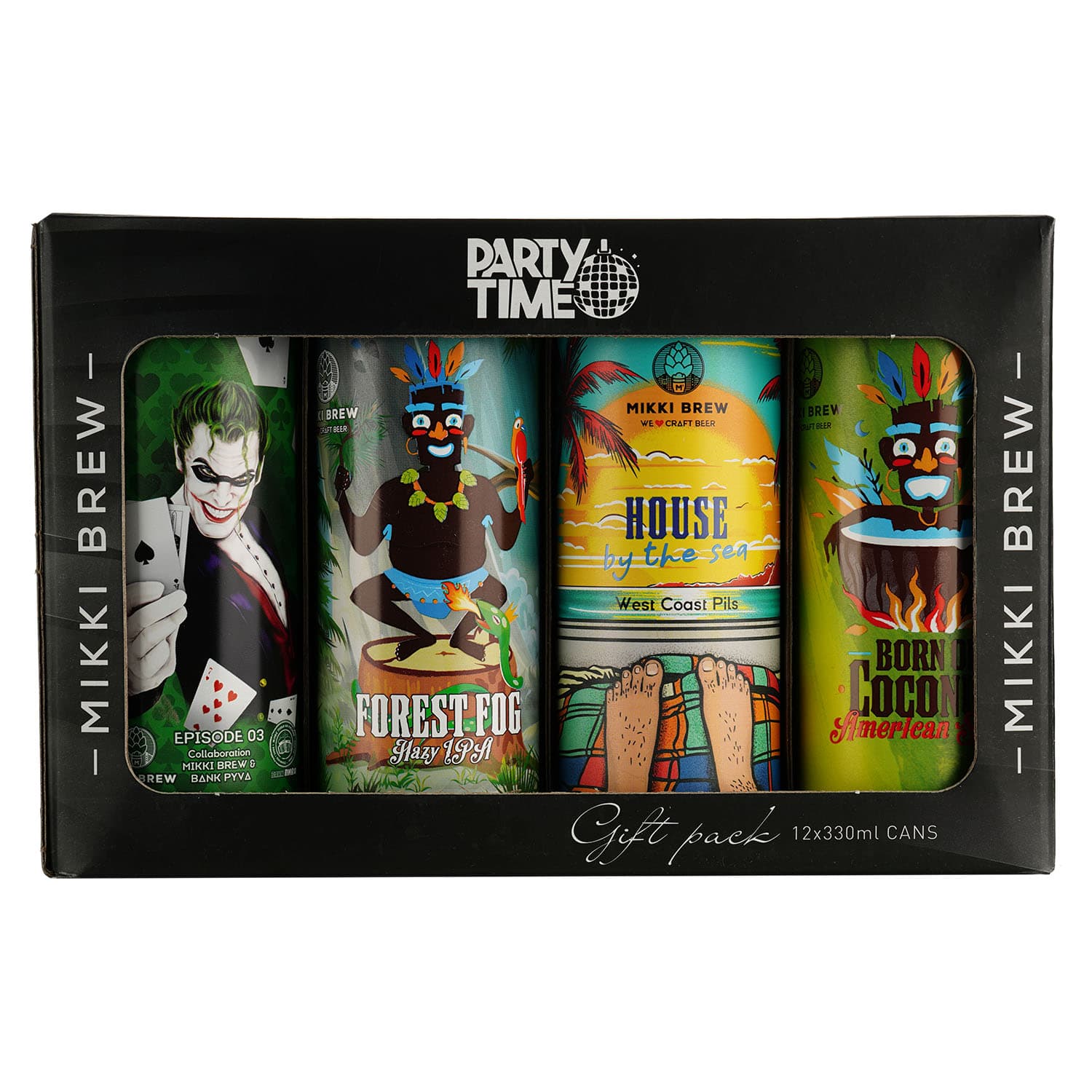 Набір пива Mikki Brew Party Time 4.9-8.5% 3.96 л (12 шт. x 0.33 л)