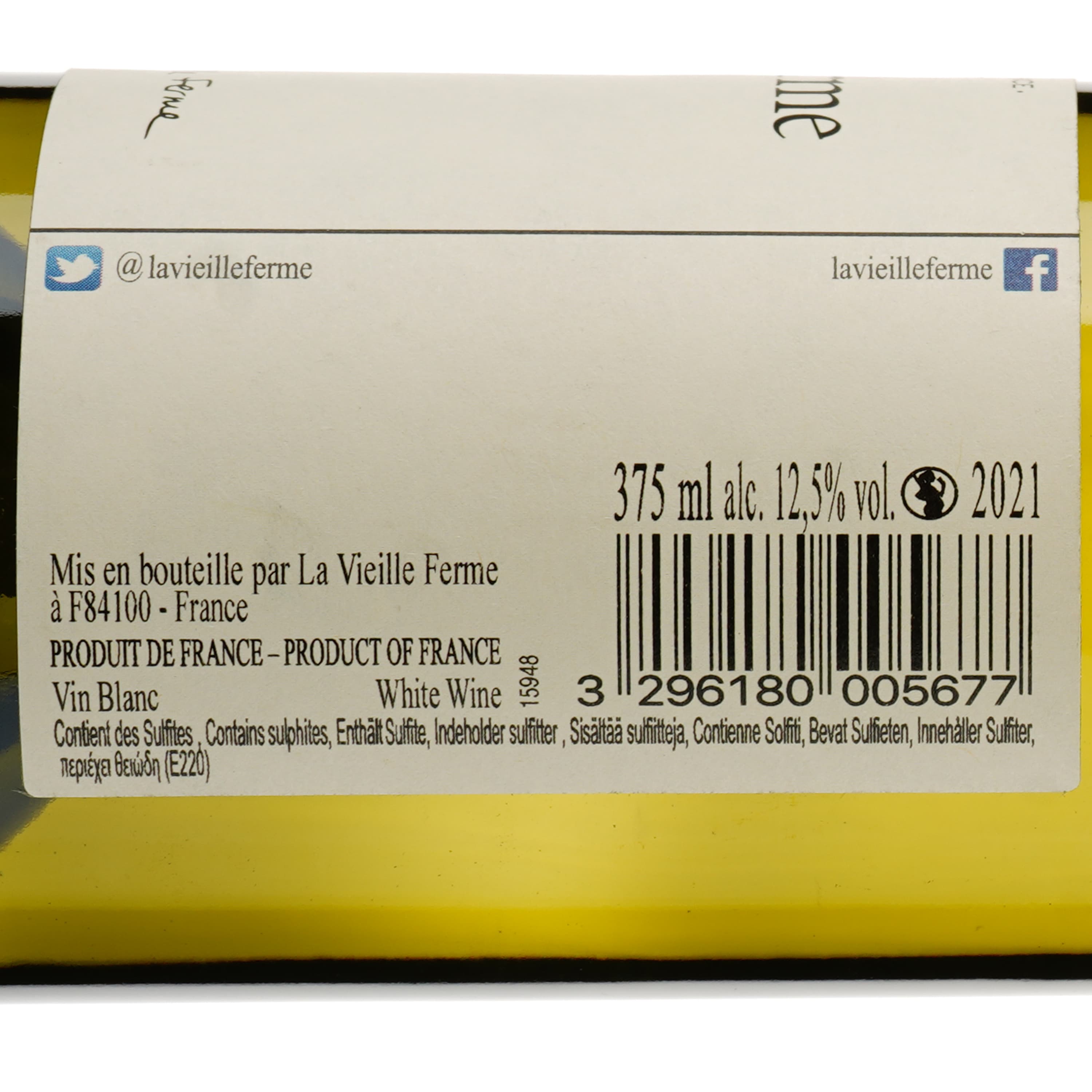 Вино La Vieille Ferme Perrin et Fils Blanc, біле, сухе, 0,375 л