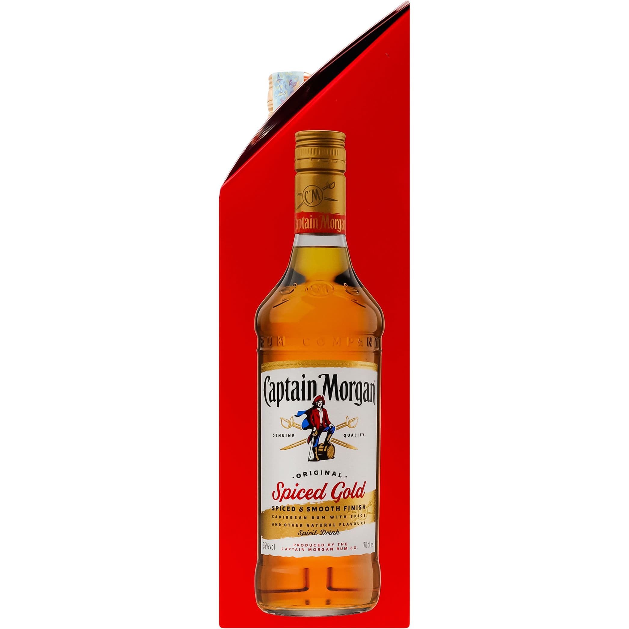 Алкогольний напій Captain Morgan Spiced Gold 35% 0.7 л + склянка