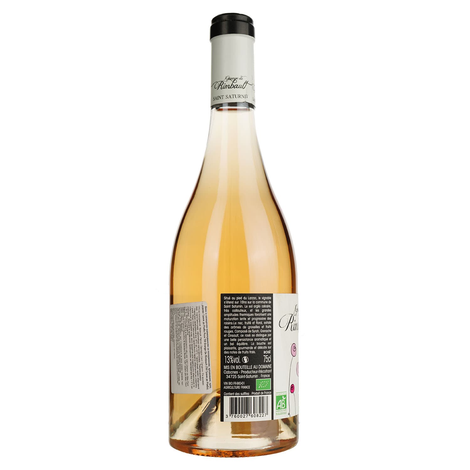Вино Grange de Rimbault Rose Bio AOP Languedoc Saint Saturnin, рожеве, сухе, 0,75 л