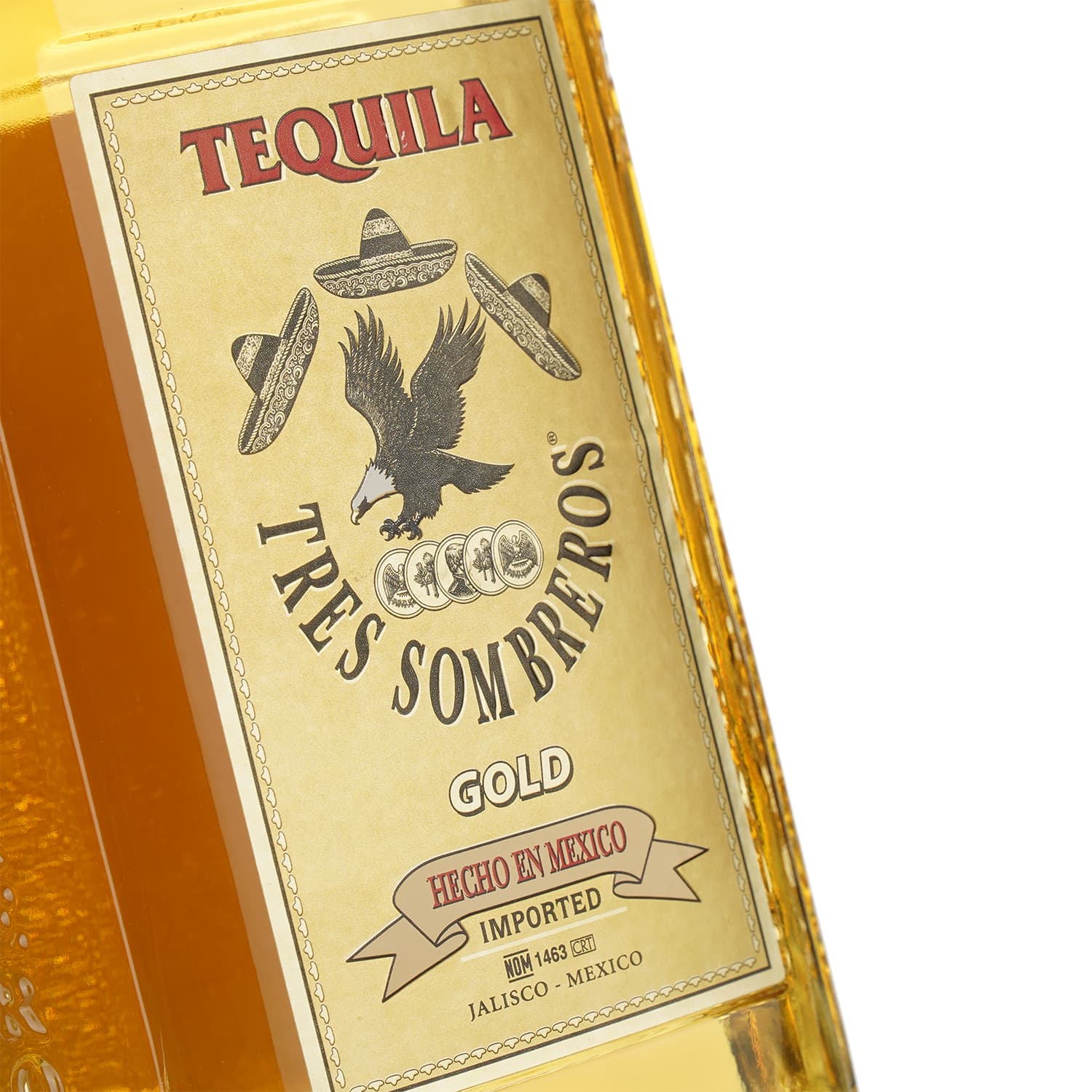 Текіла Tres Sombreros Gold, 38%, 1 л