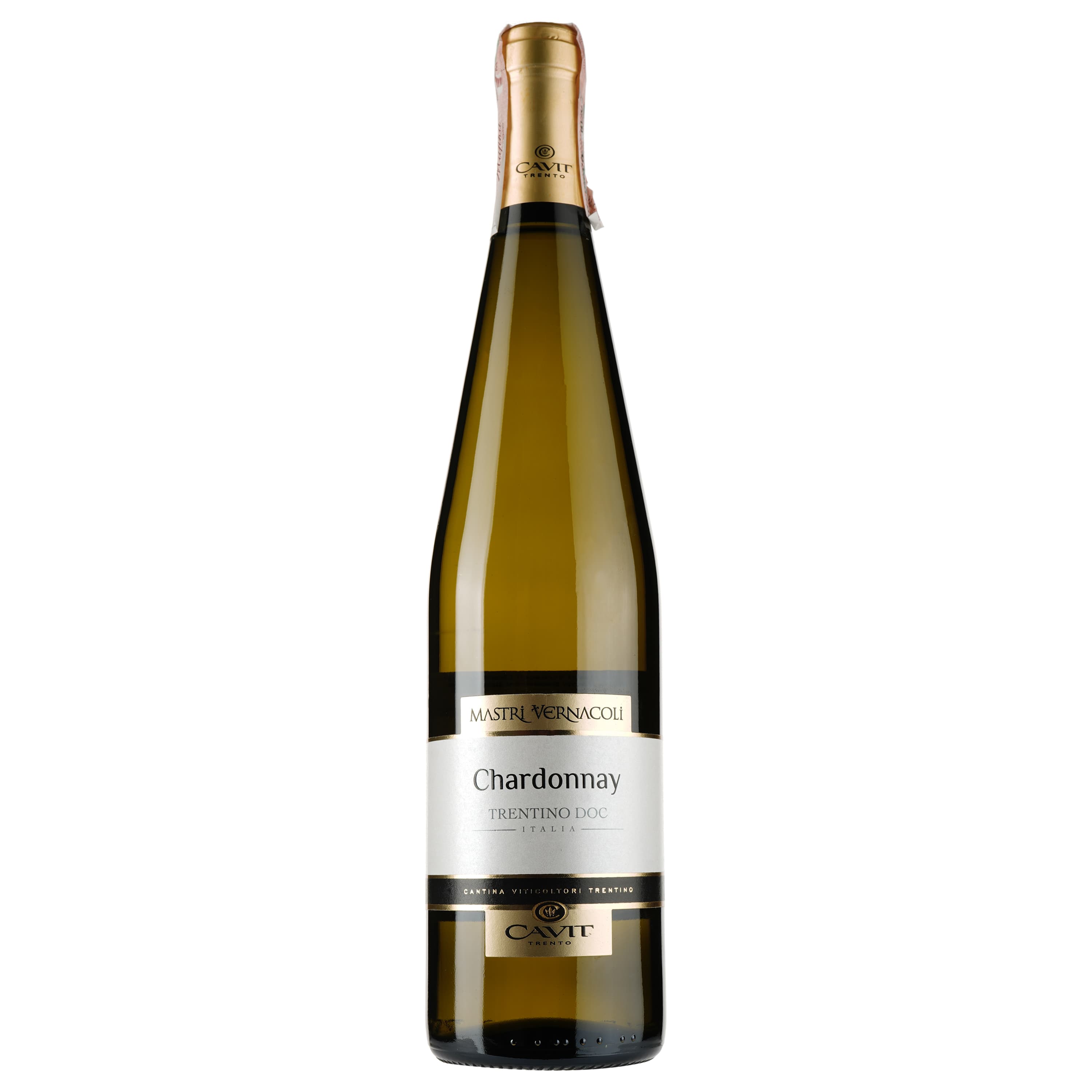 Вино Cavit Mastri Vernacoli Chardonnay, біле, сухе, 12,5%, 0,75 л