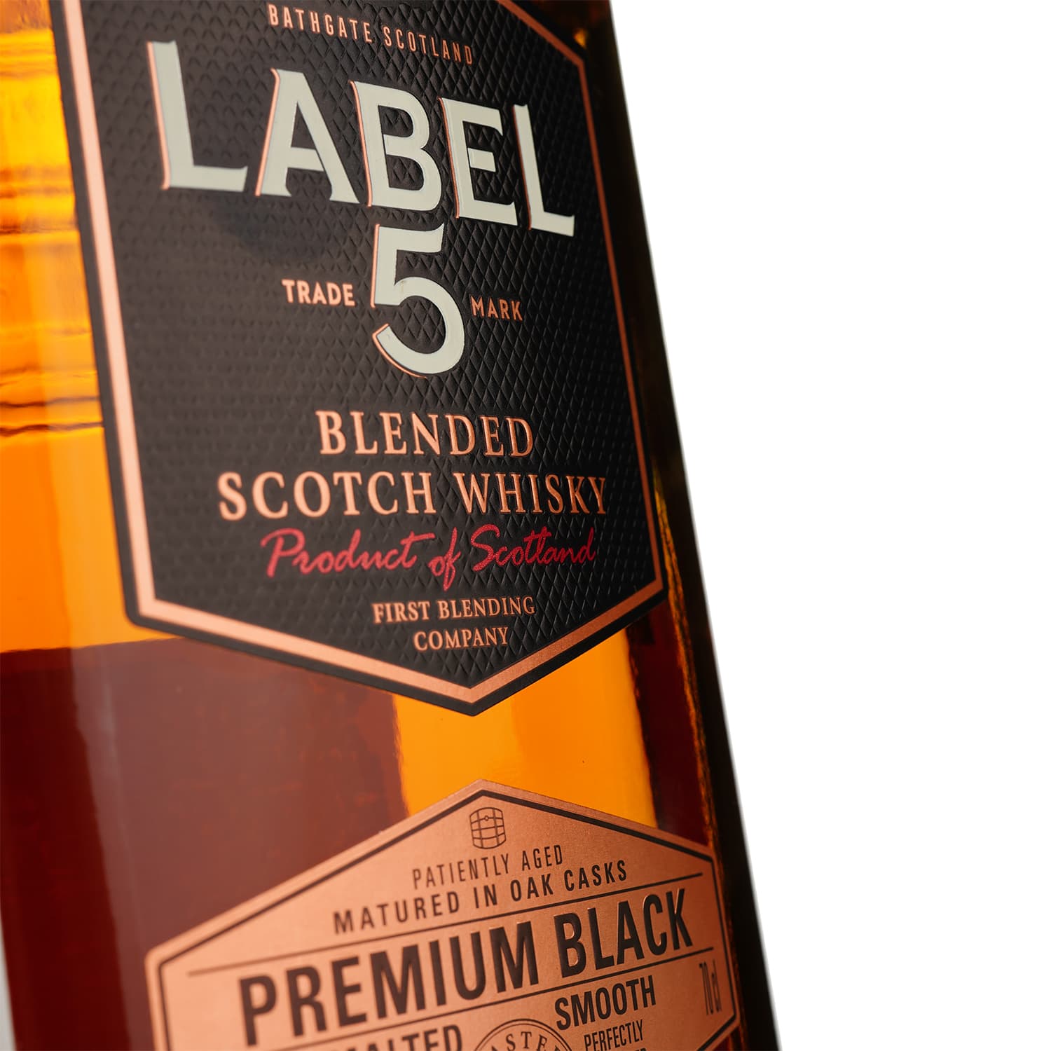 Віскі Label 5 Premium Black Blended Scotch Whisky 40% 0.7 л, у подарунковій упаковці