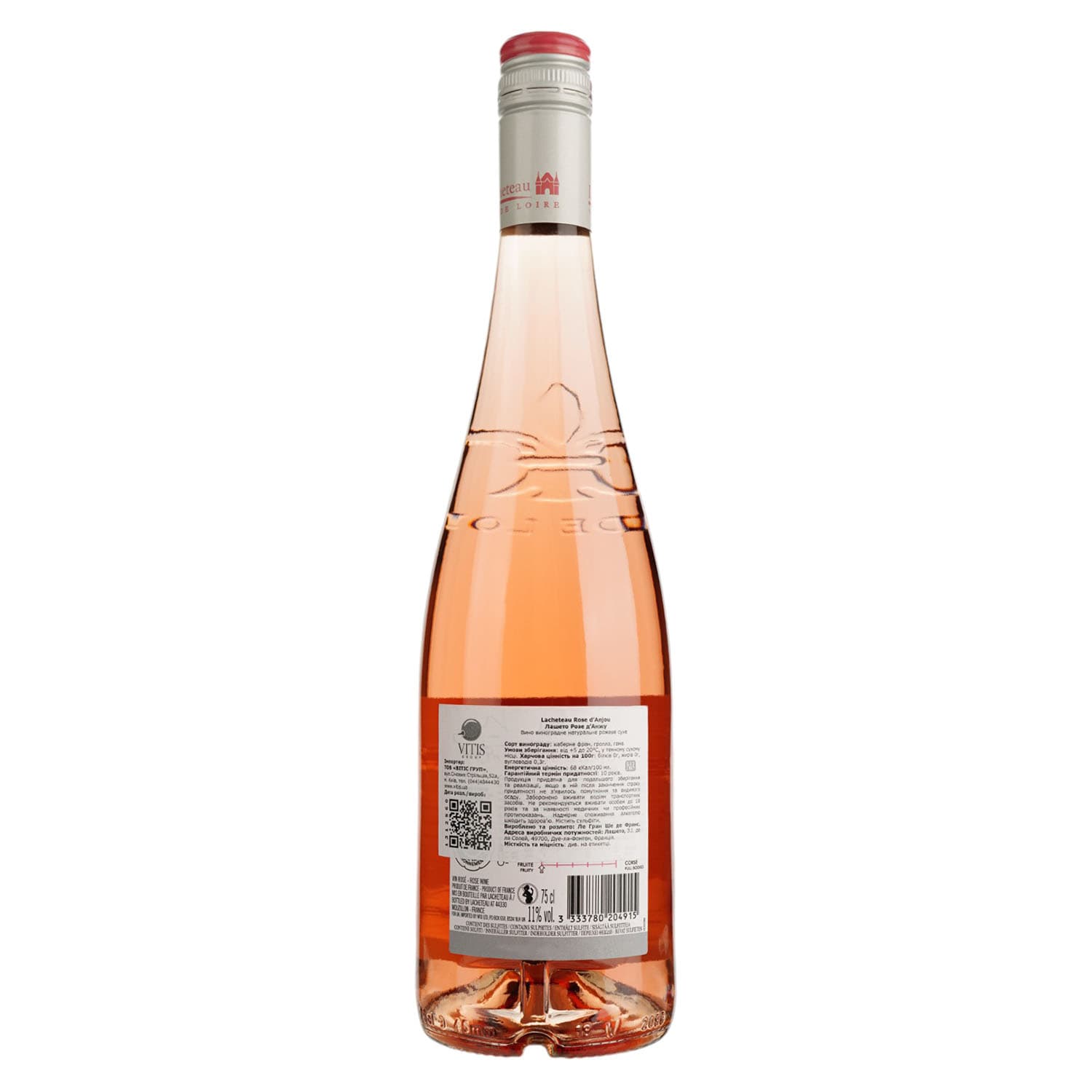 Вино LaCheteau Rose d'Anjou, рожеве, напівсухе, 10,5%, 0,75 л (1312560)
