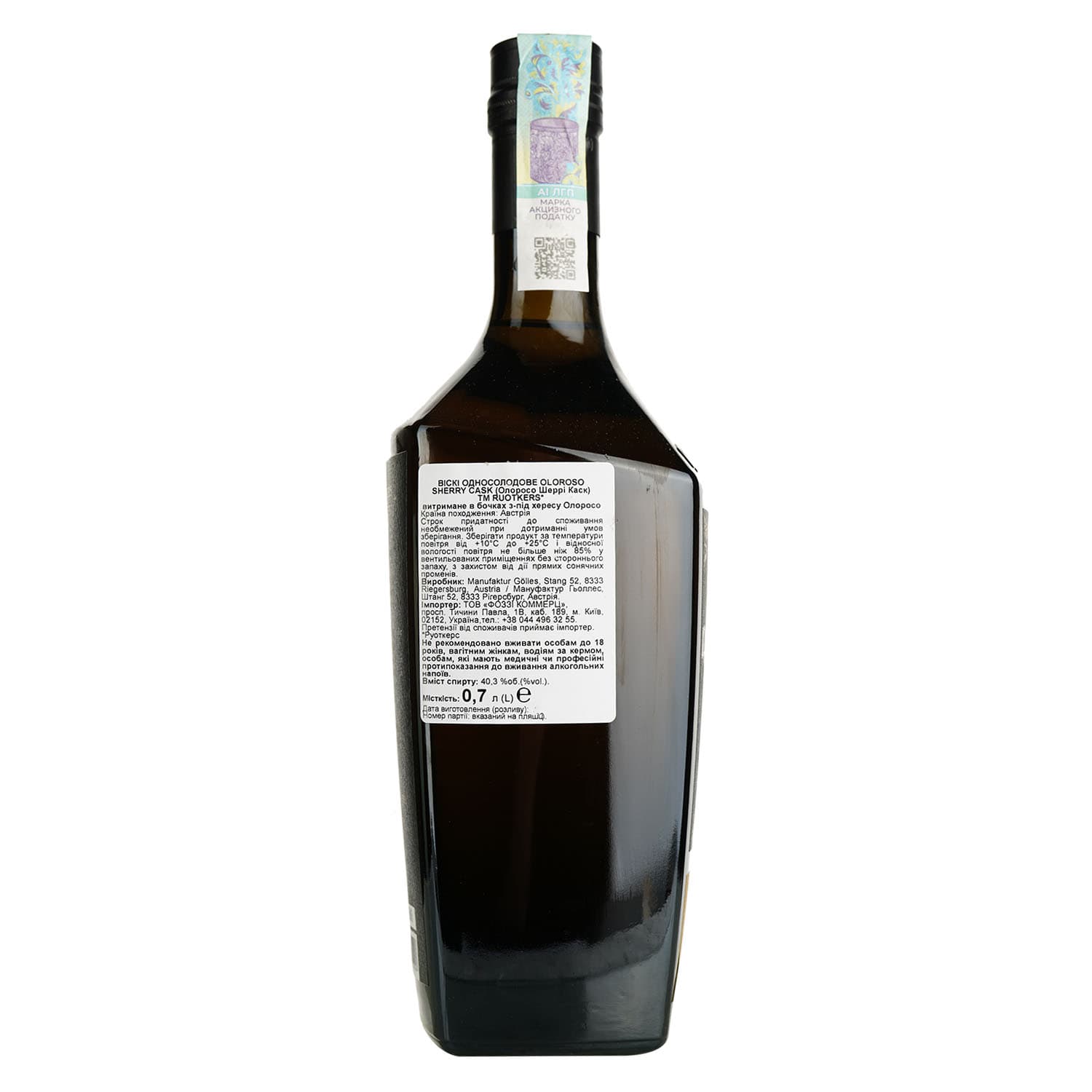 Віскі Ruotker's Oloroso Sherry Cask 40.3% 0.7 л в подарунковій упаковці