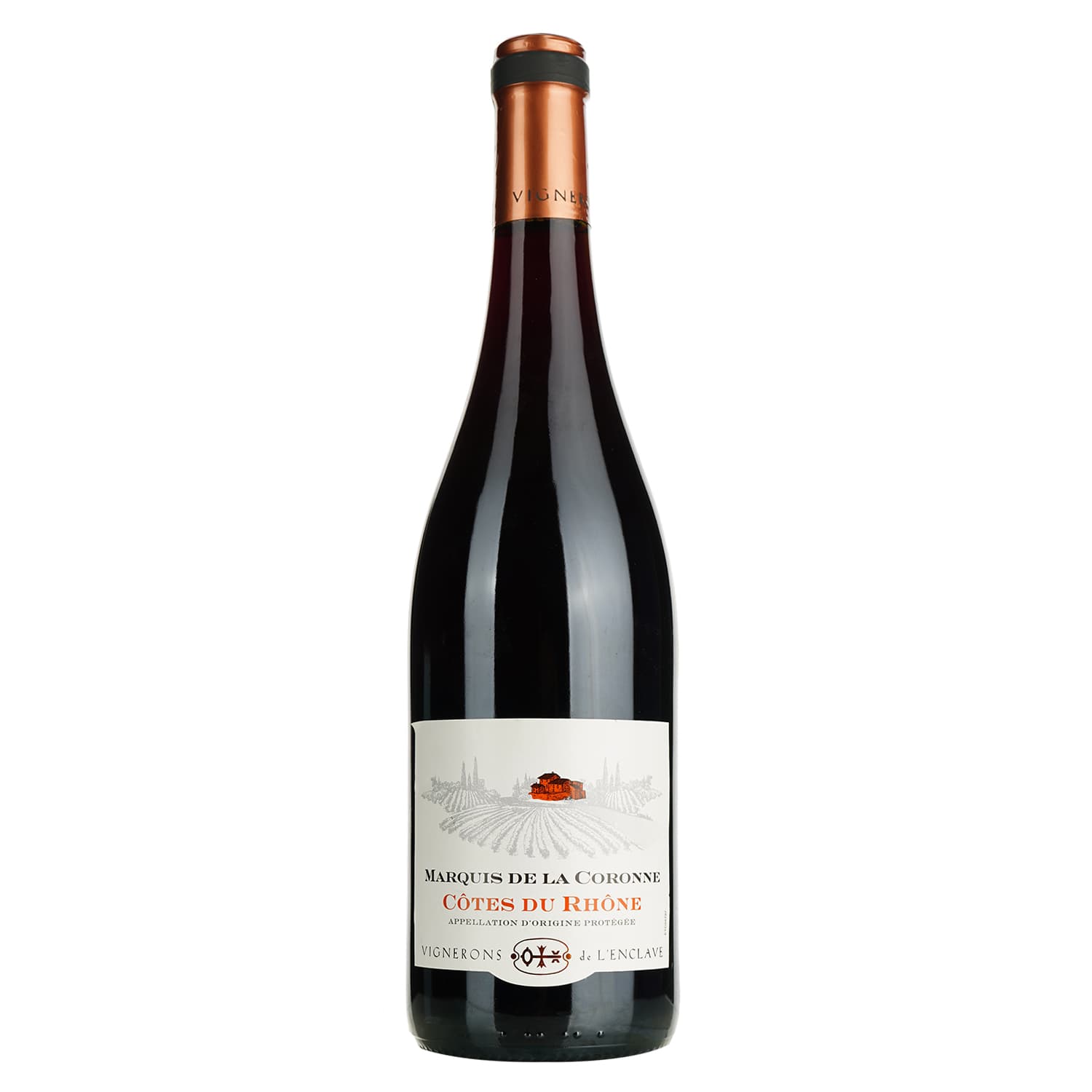 Вино Marquis De La Coronne Cotes Du Rhone AOP, червоне, сухе, 0,75 л