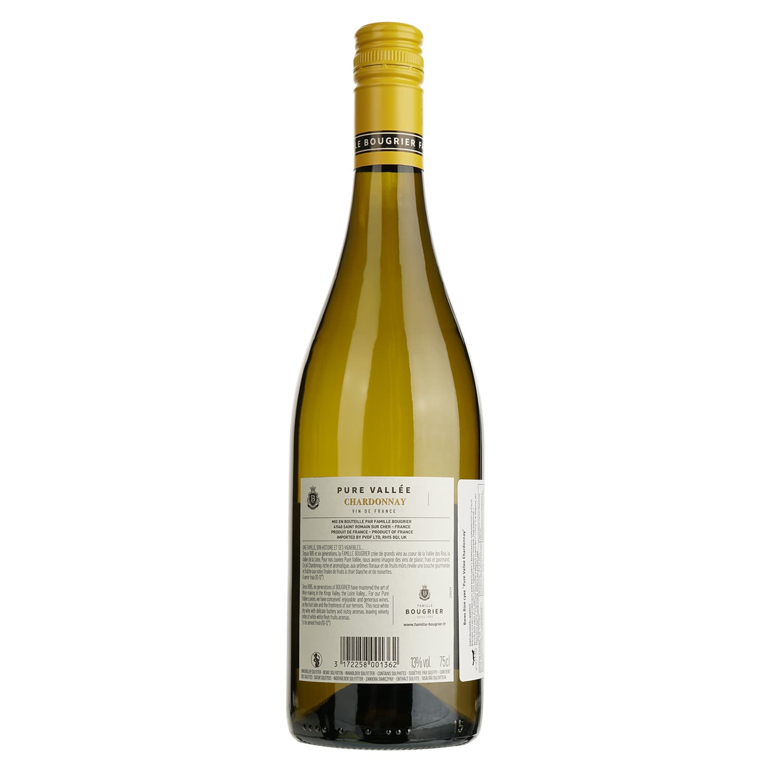 Вино Famille Bougrier Pure Vallee Chardonnay, 12,5%, 0,75 л