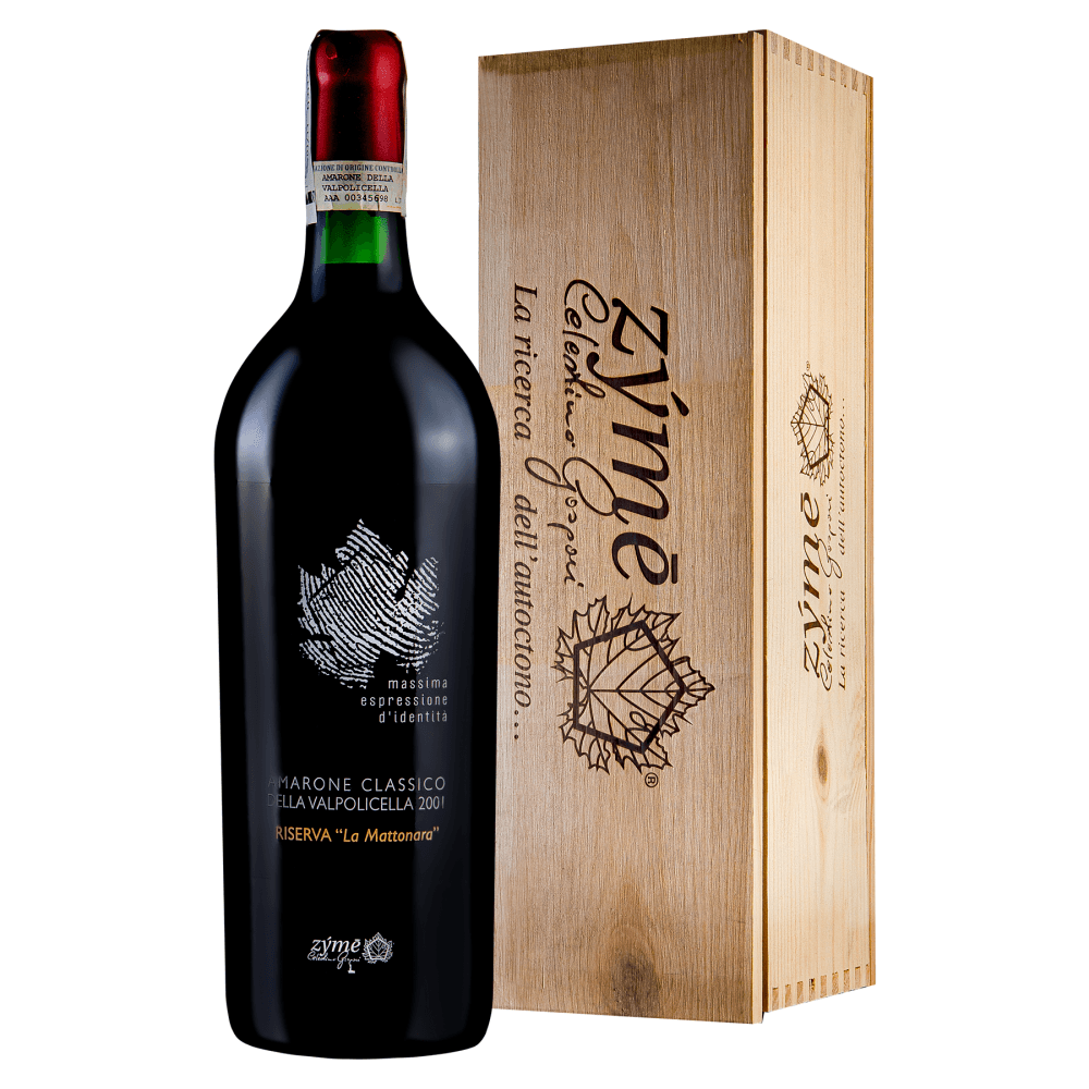 Вино Zyme Amarone della Valpolicella Riserva La Mattonara 2001, червоне сухе, подарункова упаковка, 16%, 1,5 л
