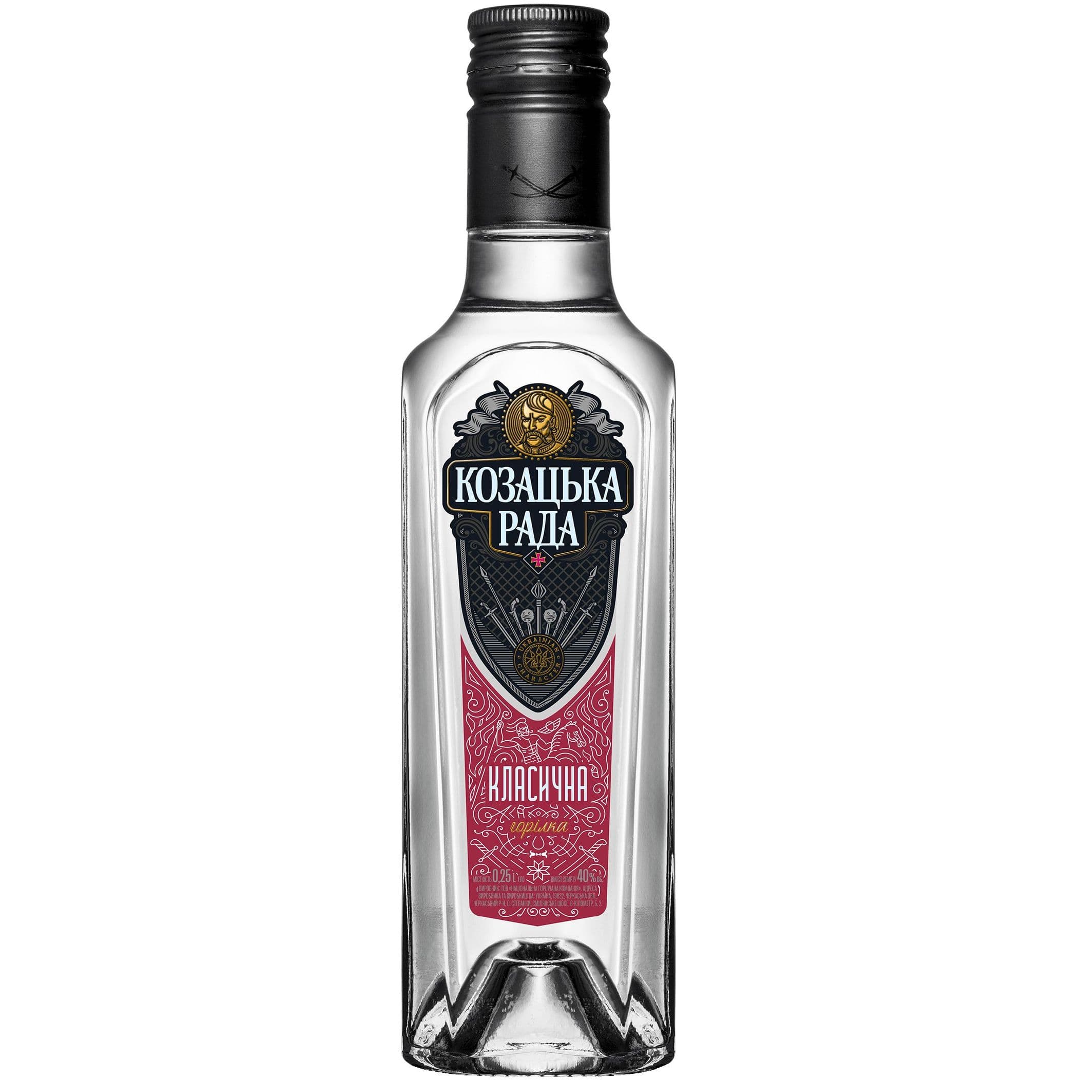 Горілка Козацька Рада Класична, 40%, 0,25 л (436334)
