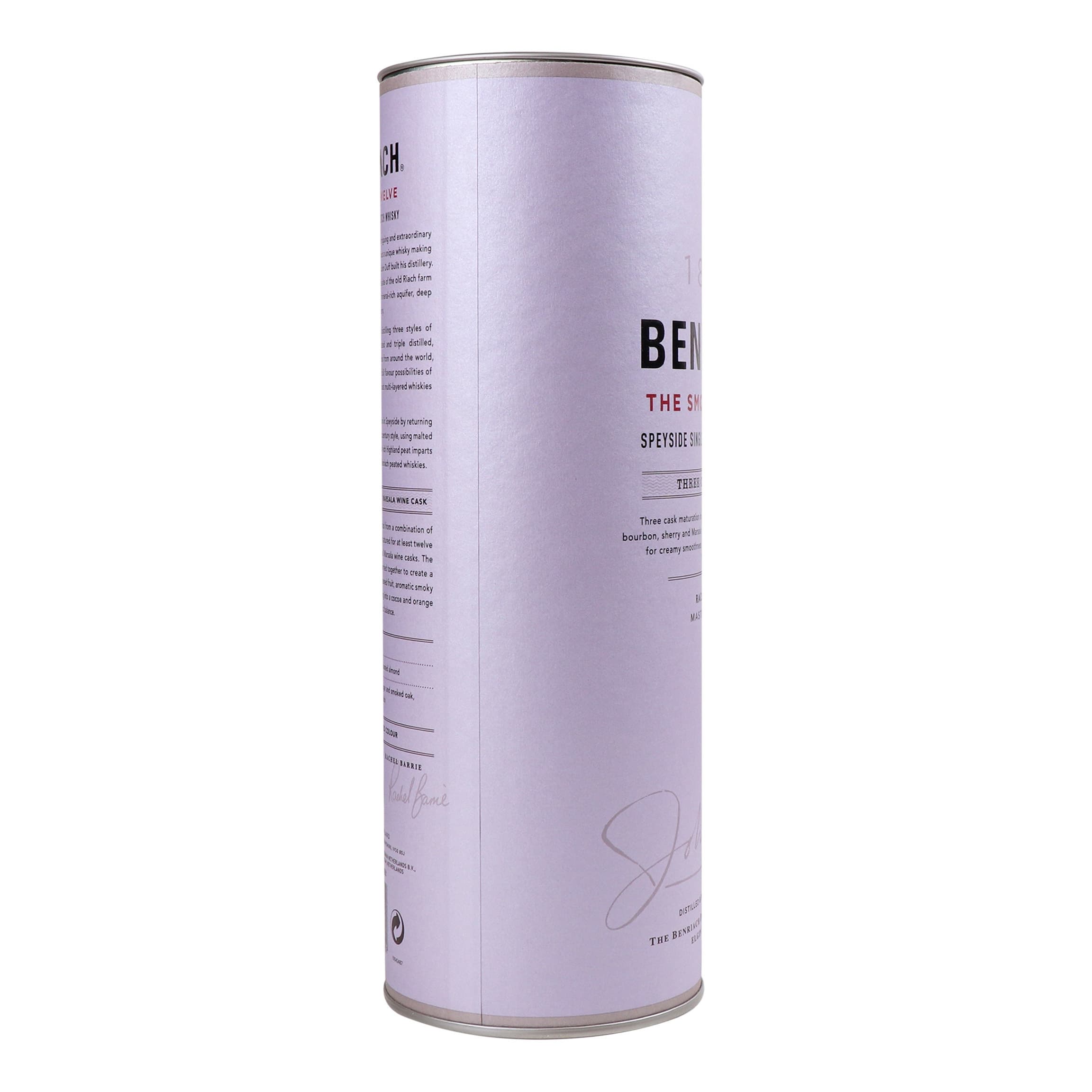 Віскі BenRiach The Smoky Twelve 12yo Single Malt Scotch Whisky, у тубусі, 46%, 0,7 л (Q0333)
