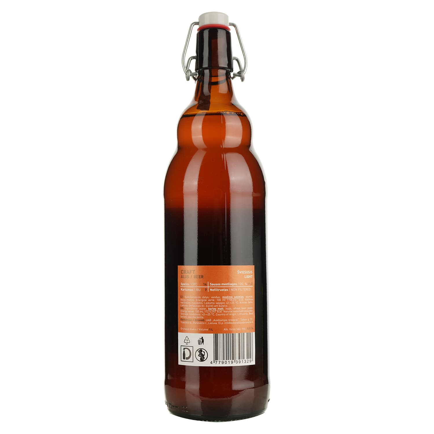 Пиво Bistrampolio Craft Dvaro Sviesusis світле 5% 1 л