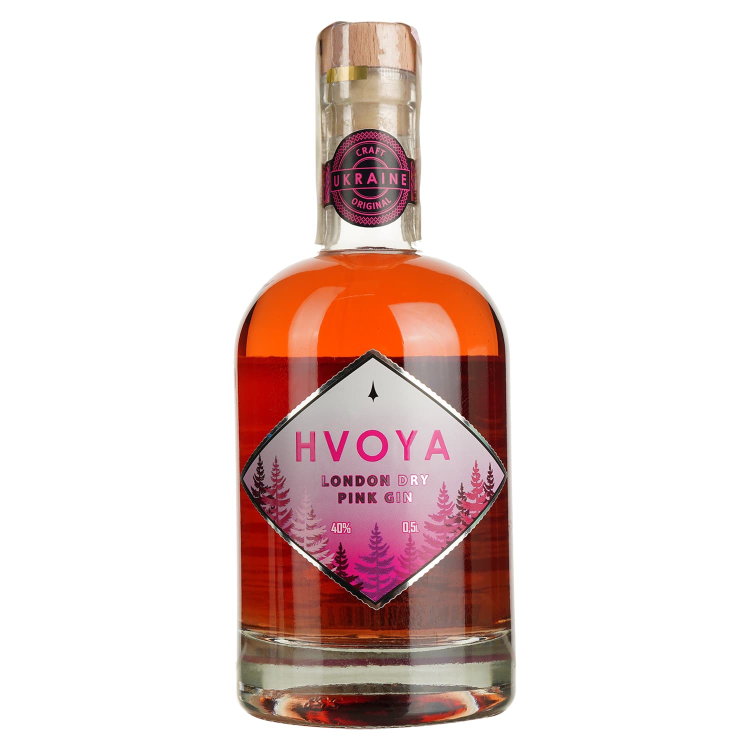 Джин Hvoya London Dry Pink 40% 0.5 л