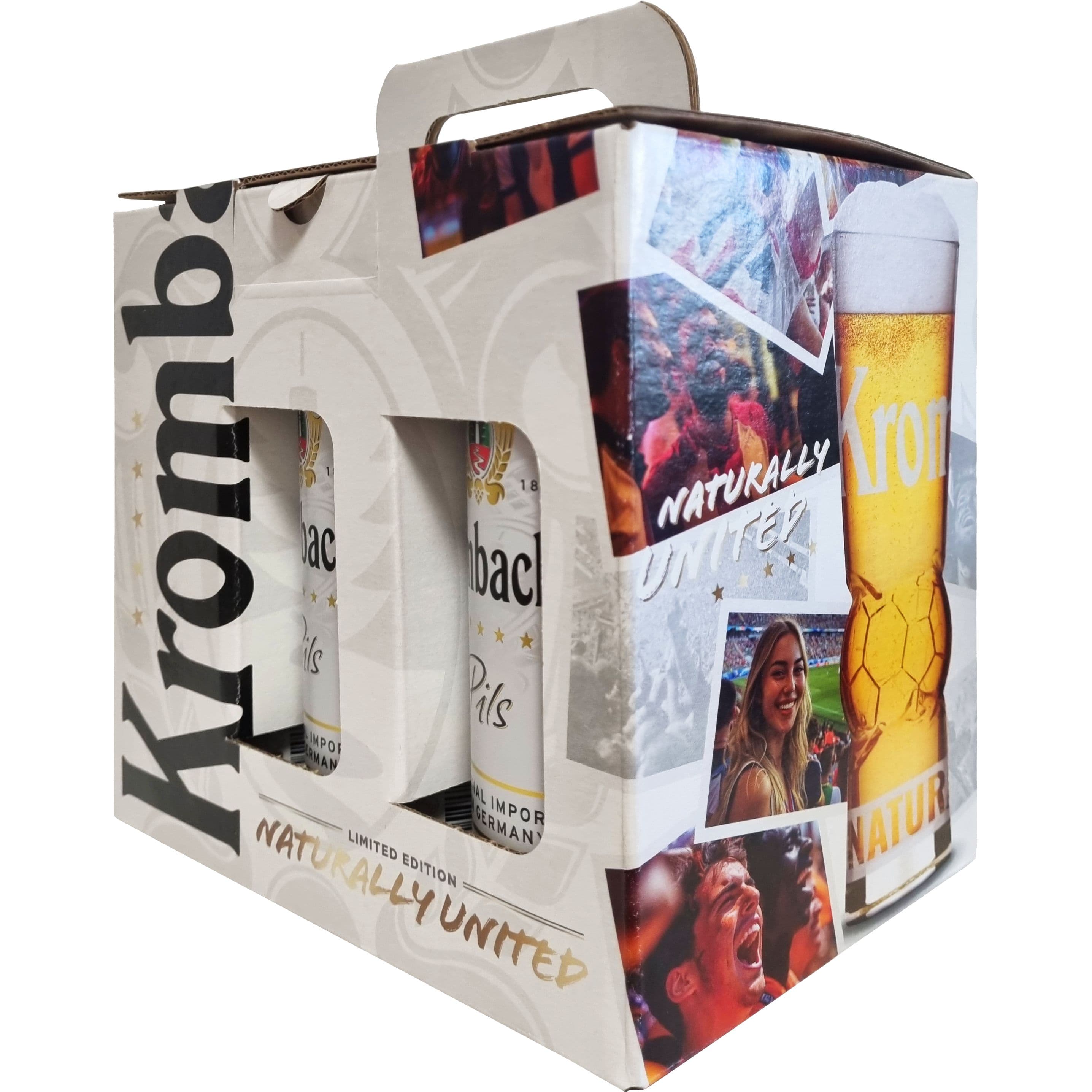 Набiр пива Krombacher Pils світле 4.8% 2.5 л (5 шт. x 0.5 л) з/б + келих