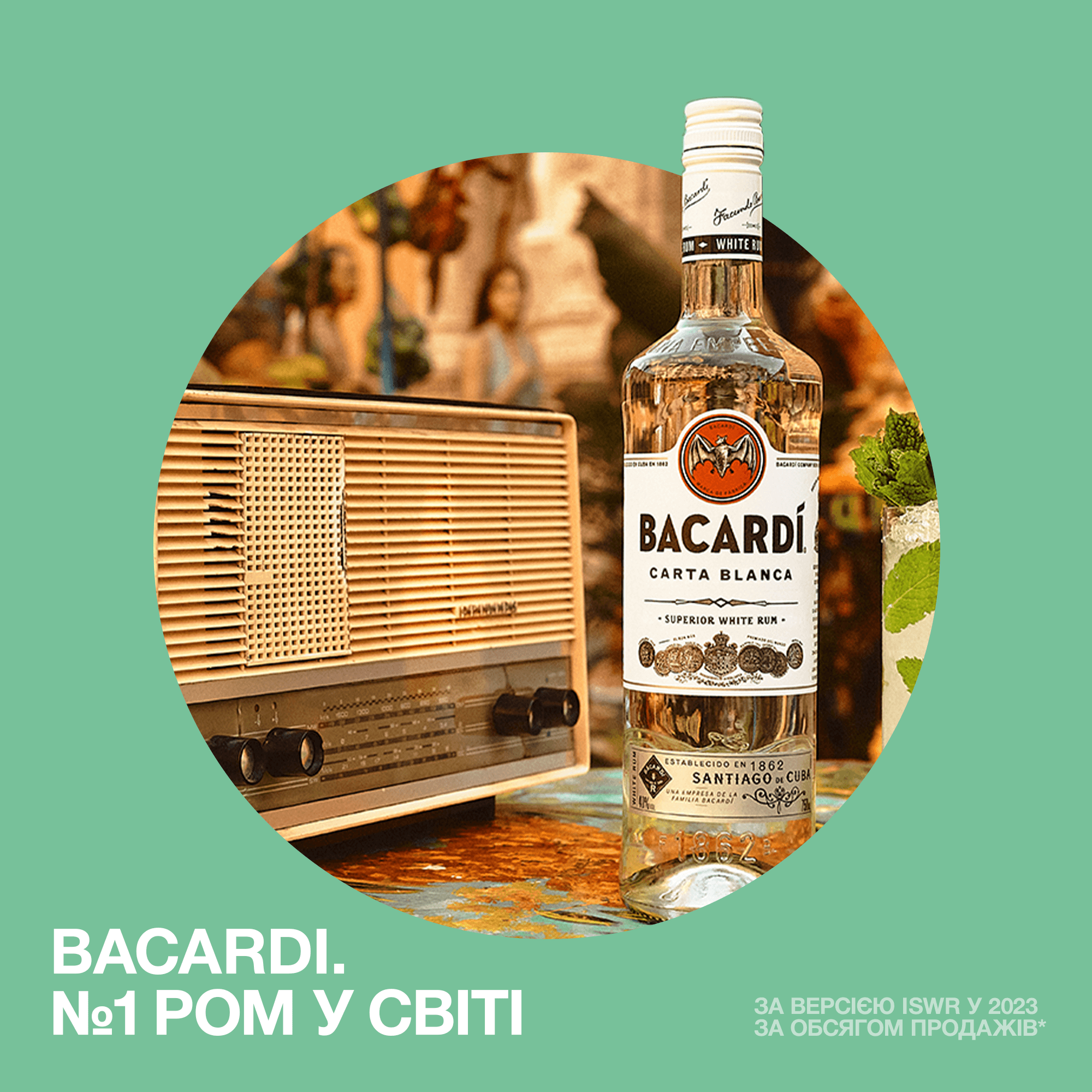 Ром Bacardi Carta Blanca, 40%, 1 л