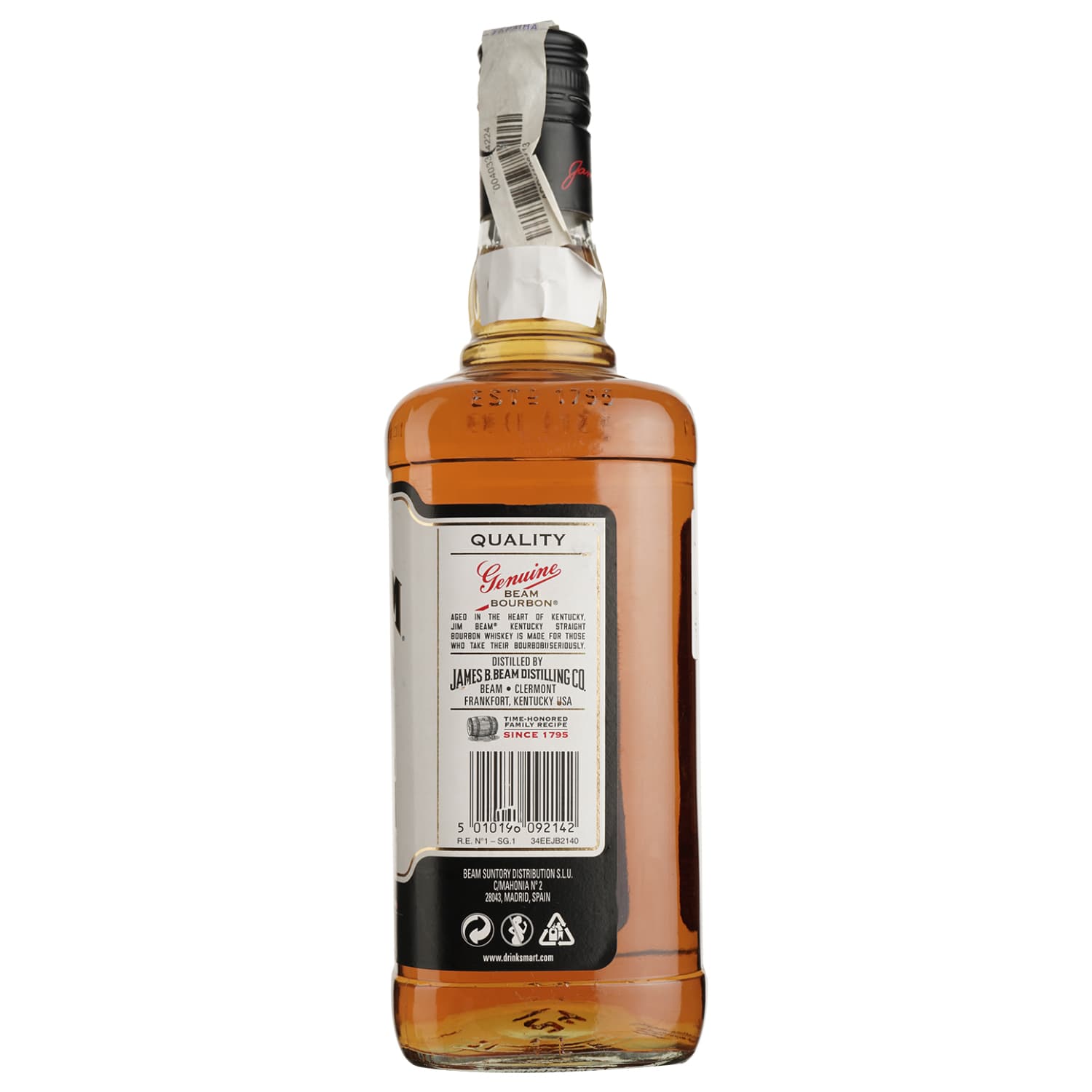 Віскі Jim Beam White Straight Bourbon Whiskey 40% 1 л