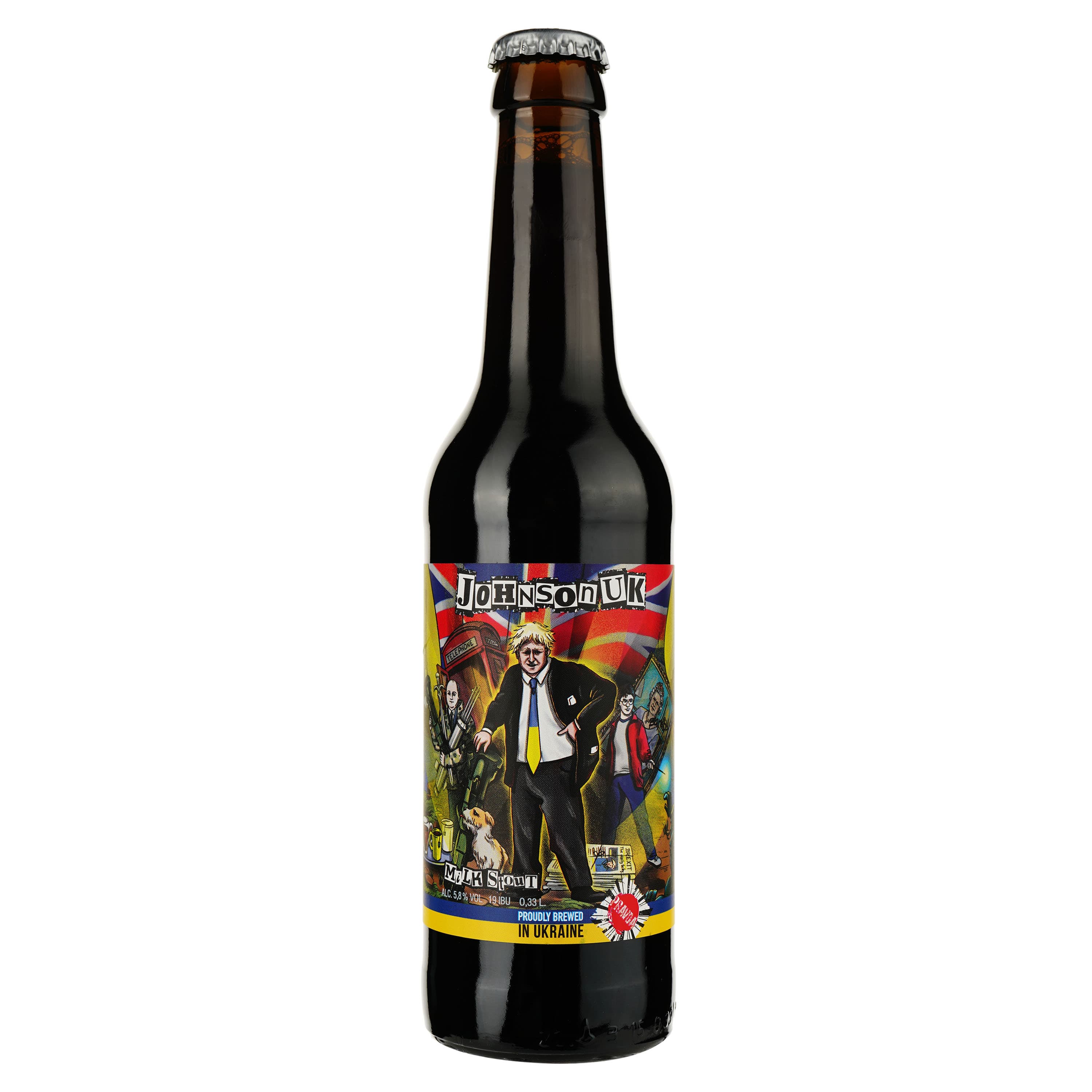 Пиво Правда JohnsonUK Milk Stout, темне, нефільтроване, 5,8%, 0,33 л
