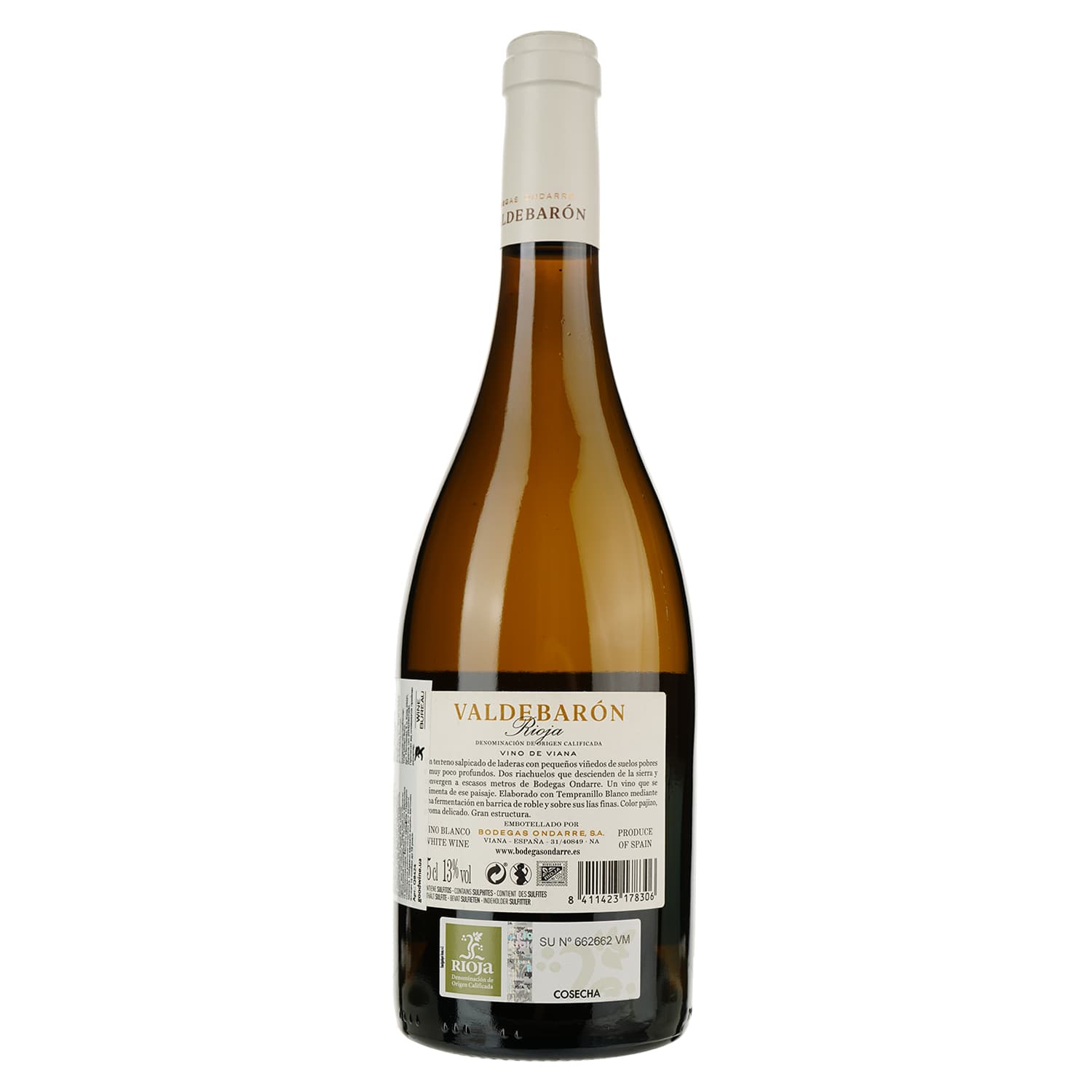 Вино Bodegas Olarra Valdebaron Blanco, біле, сухе, 13,5%, 0,75 л (Q8424)
