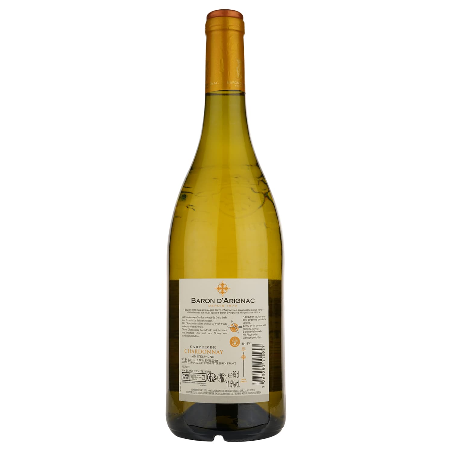 Вино Baron d'Arignac Chardonnay, 13%, 0,75 л