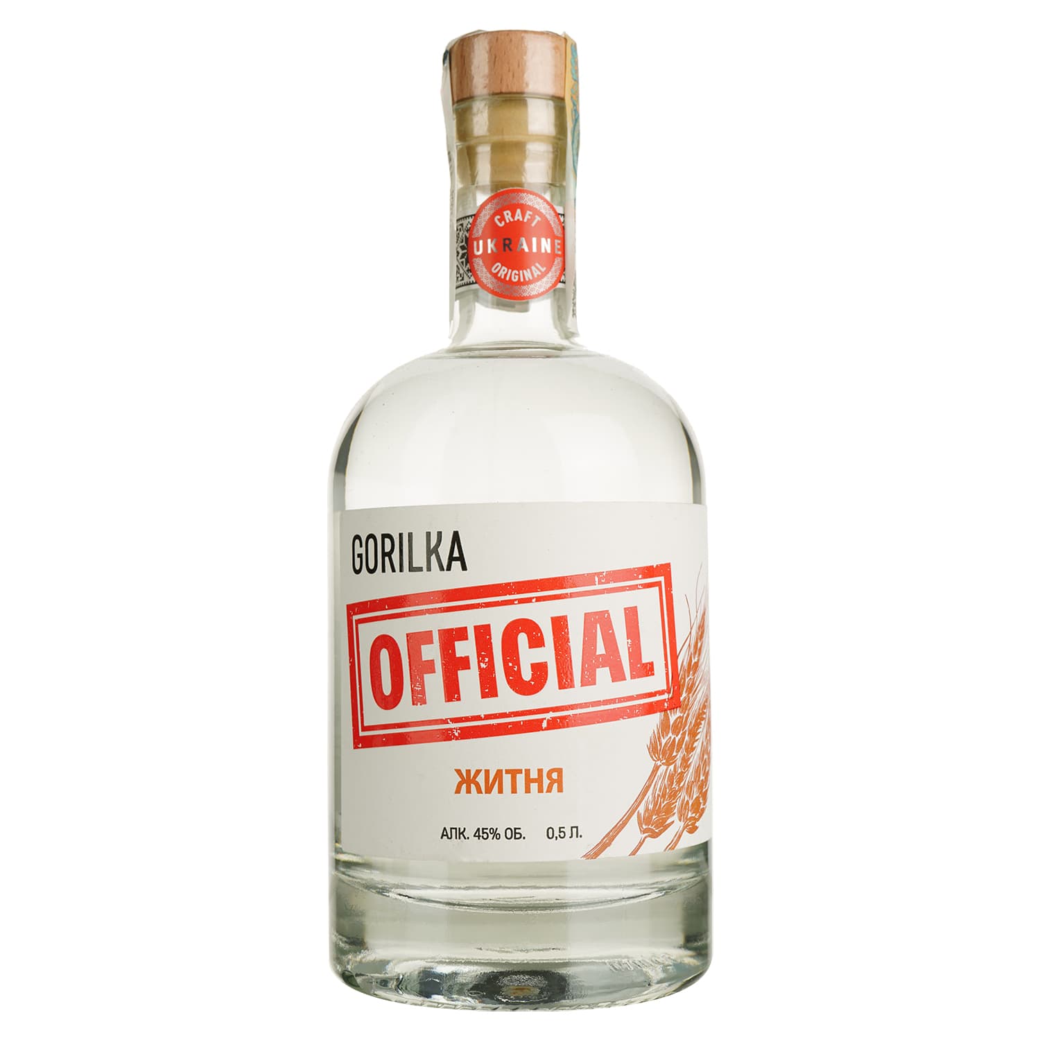 Дистилят Gorilka Official Житня 45% 0.5 л