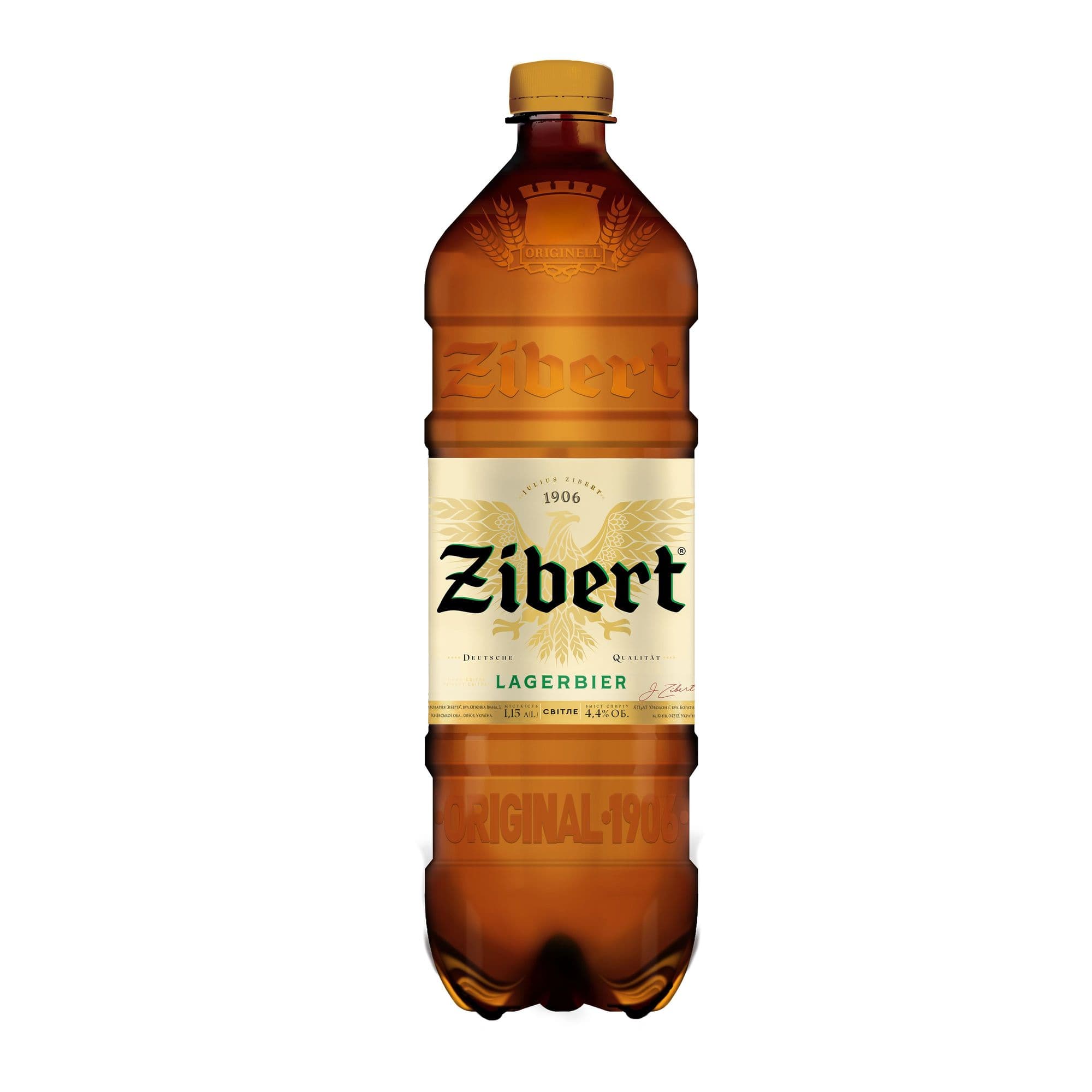Пиво Zibert Lagerbier, світле, 4,4%, 1,15 л
