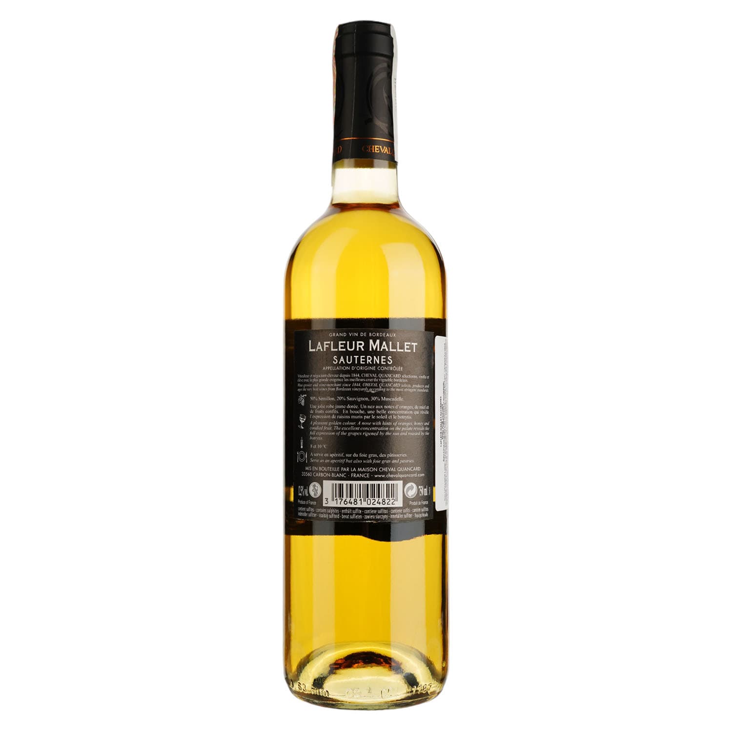 Вино Cheval Quancard Lafleur Mallet Sauternes AOC, біле, солодке, 13,5%, 0,75 л