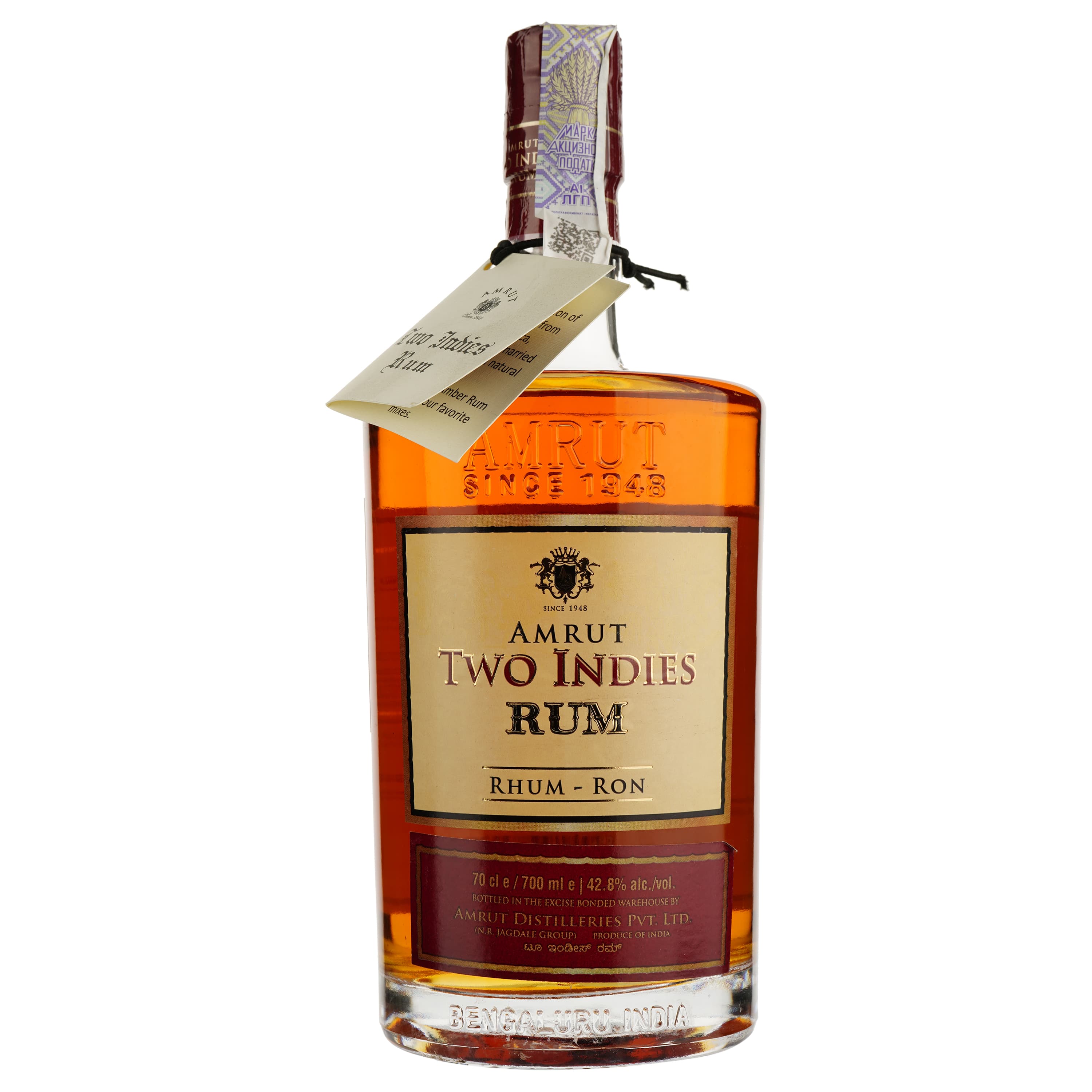 Ром Amrut Two Indies Rum, 42,8%, 0,7 л