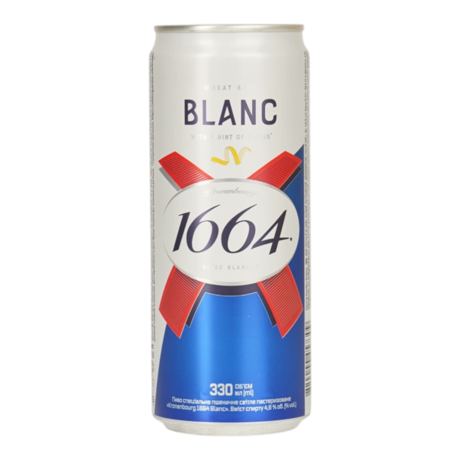 Пиво Kronenbourg 1664 Blanc with a hint of citrus світле 4.8% з/б 0.33 л (744358)