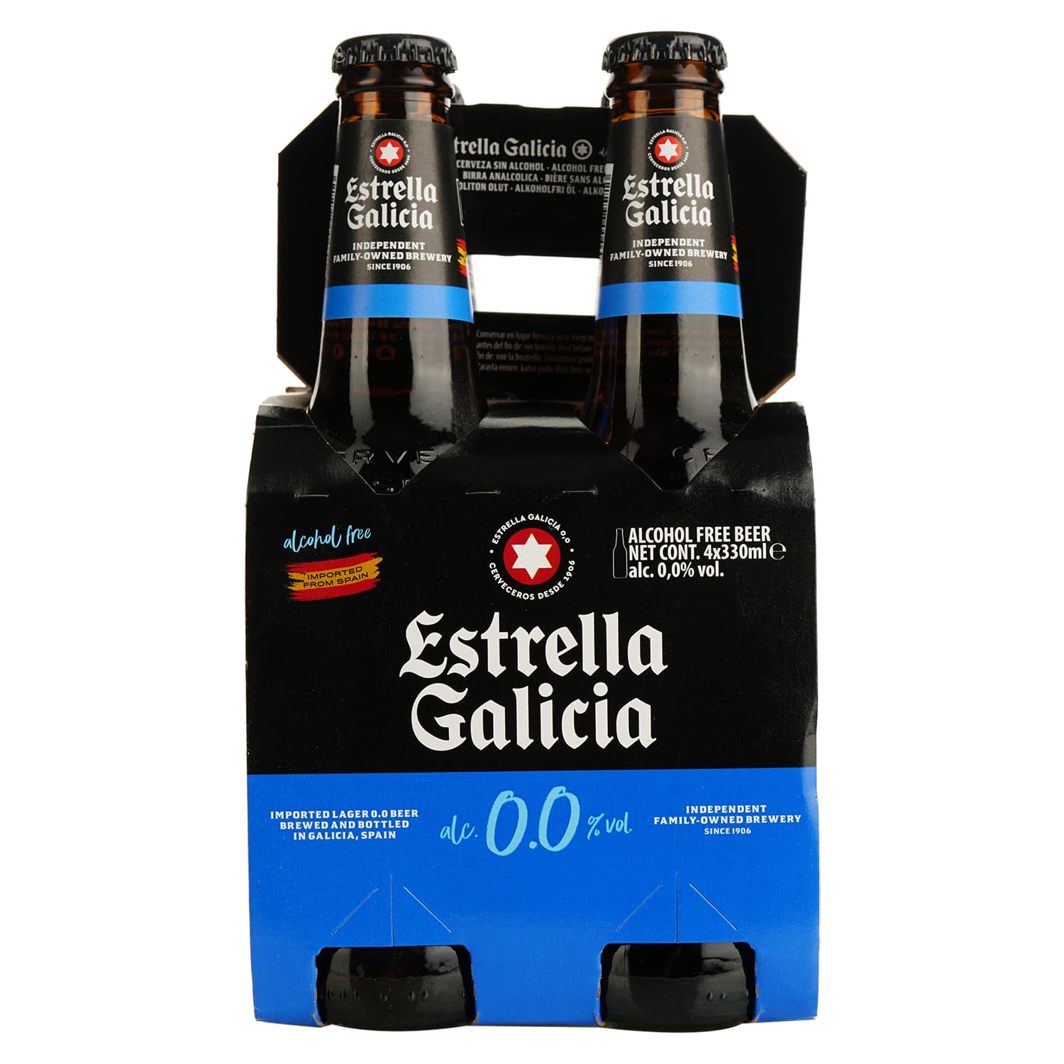 Набір упаковка пива Estrella Galicia безалкогольне світле 0% 1.32 л (0.33 л x 4 шт.)